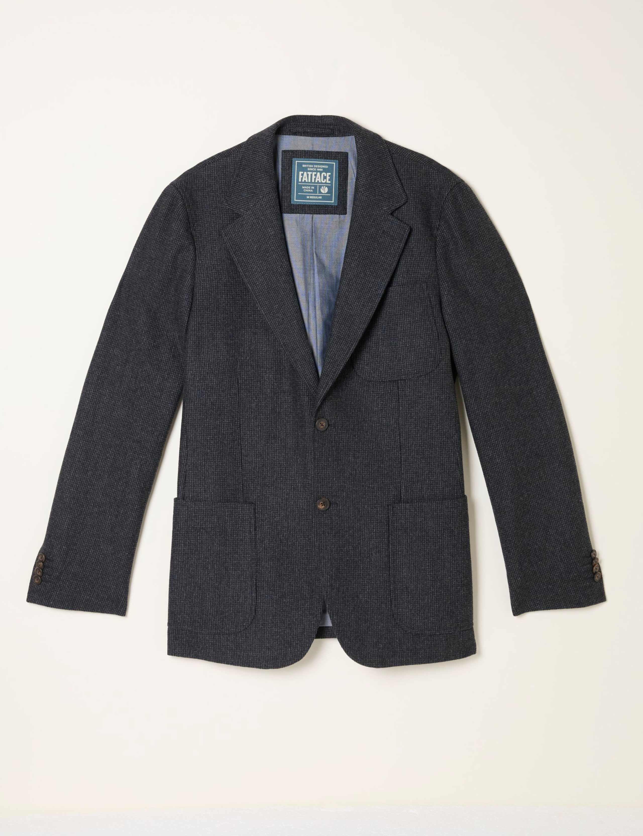 Regular Fit Wool Blend Houndstooth Blazer 2 of 5