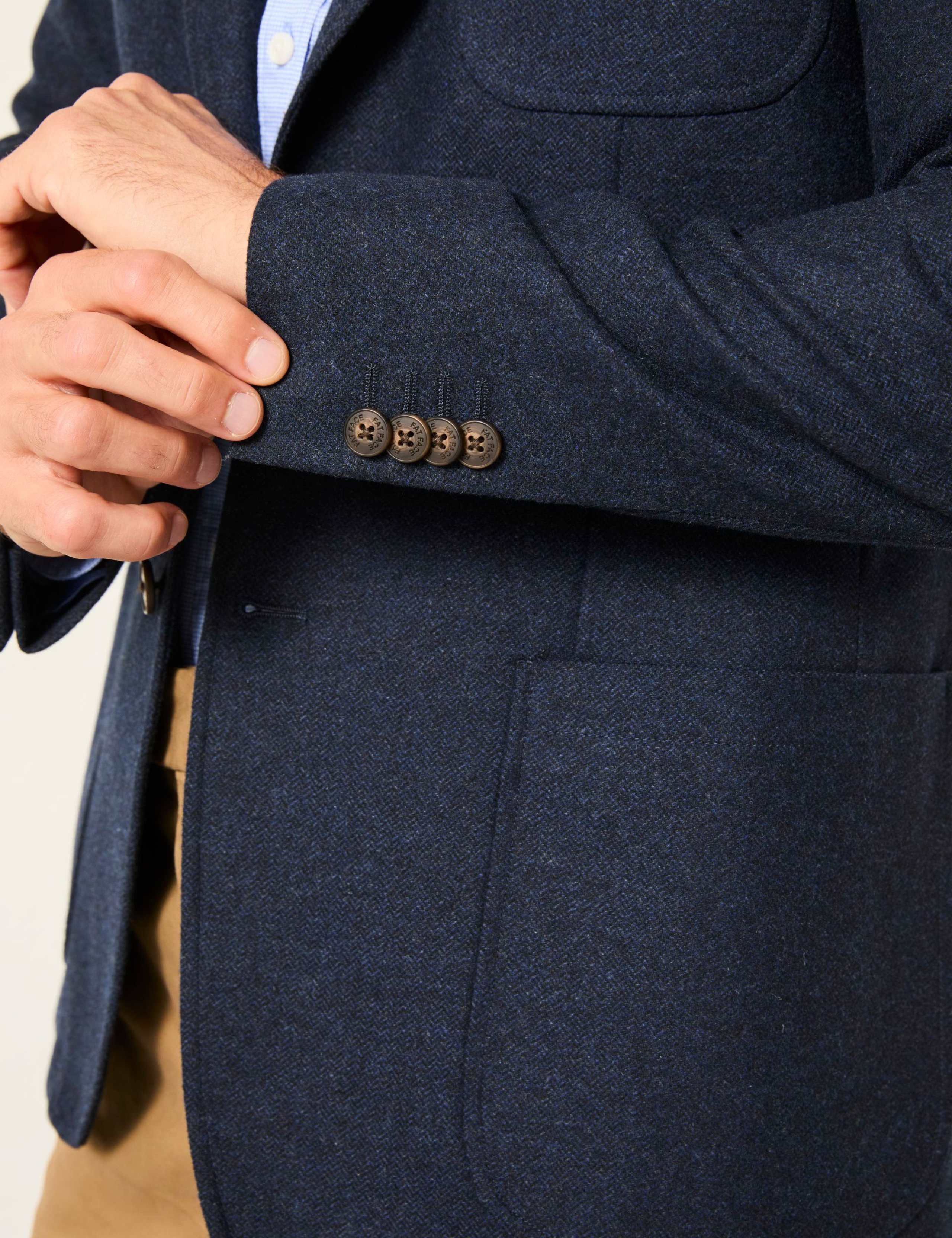 Wool Blend Herringbone Blazer 7 of 7