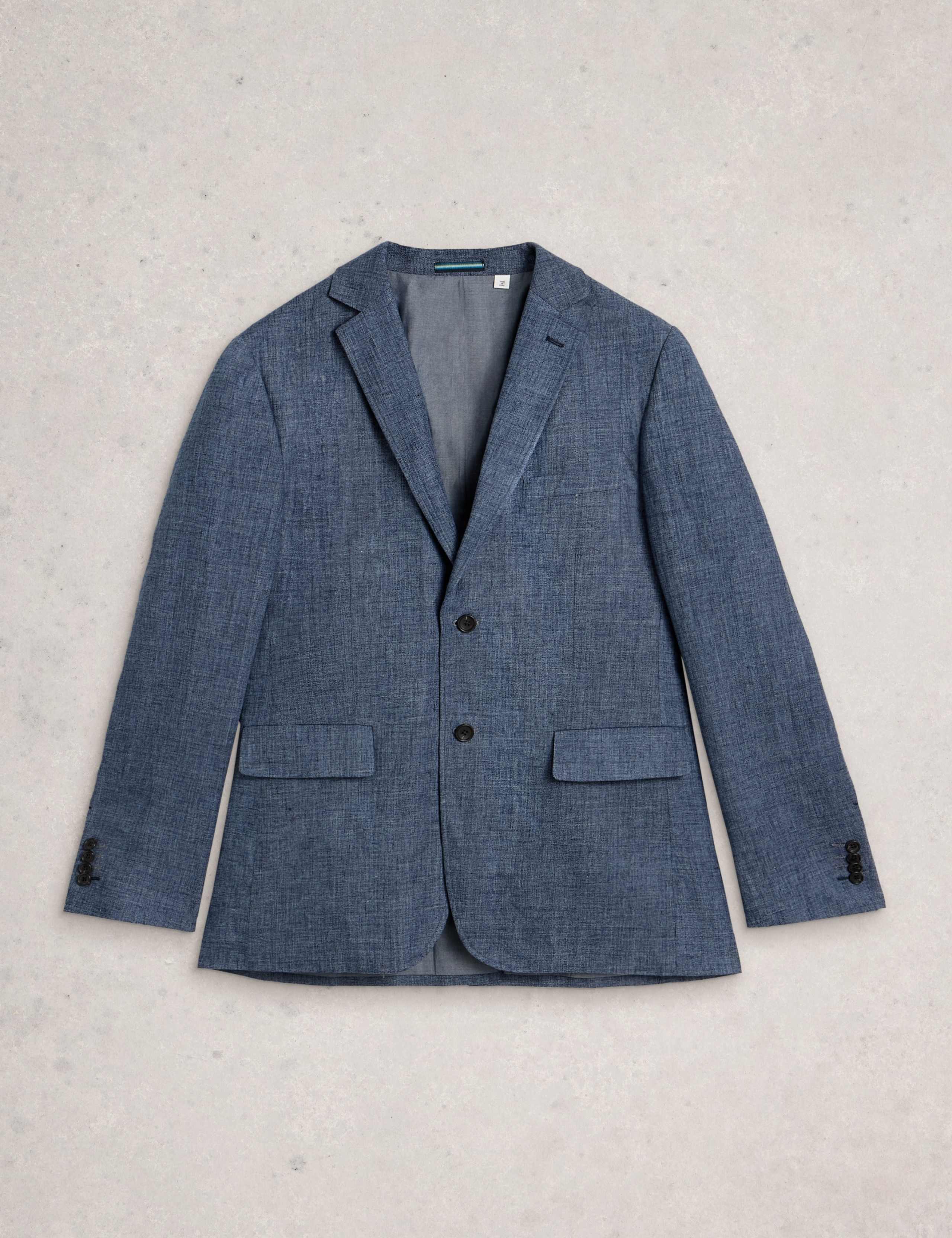 Tailored Fit Linen Cotton Blend Blazer 2 of 6