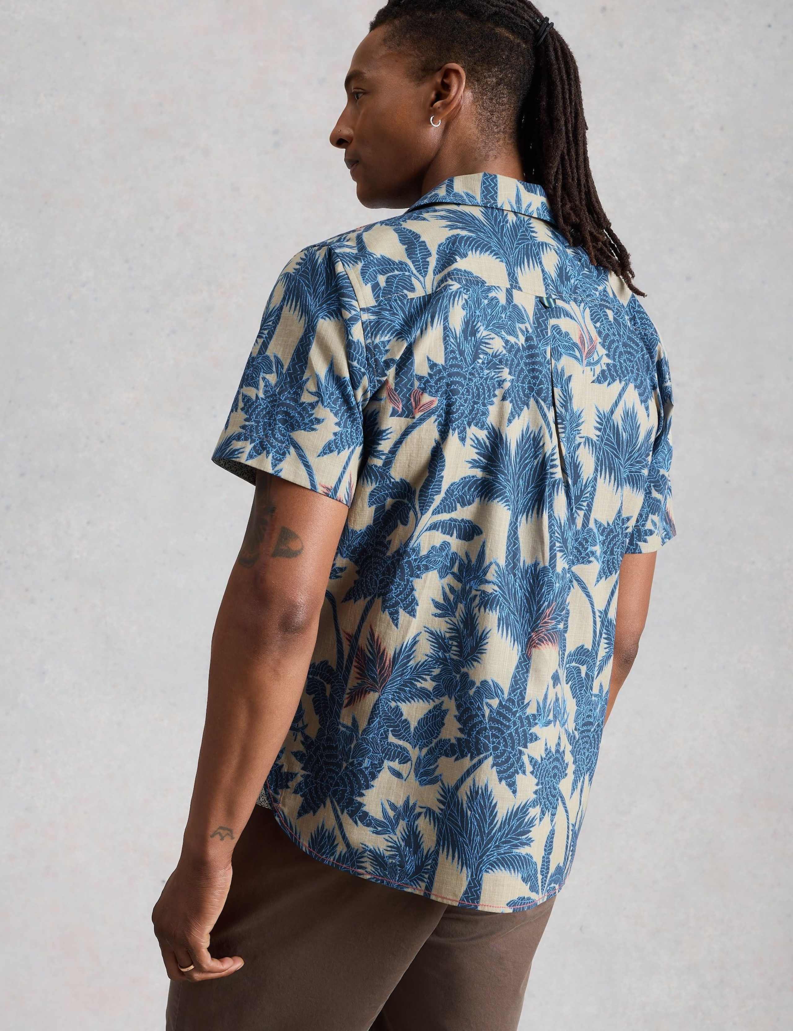 Pure Cotton Palm Print Short Sleeve Shirt 4 of 6