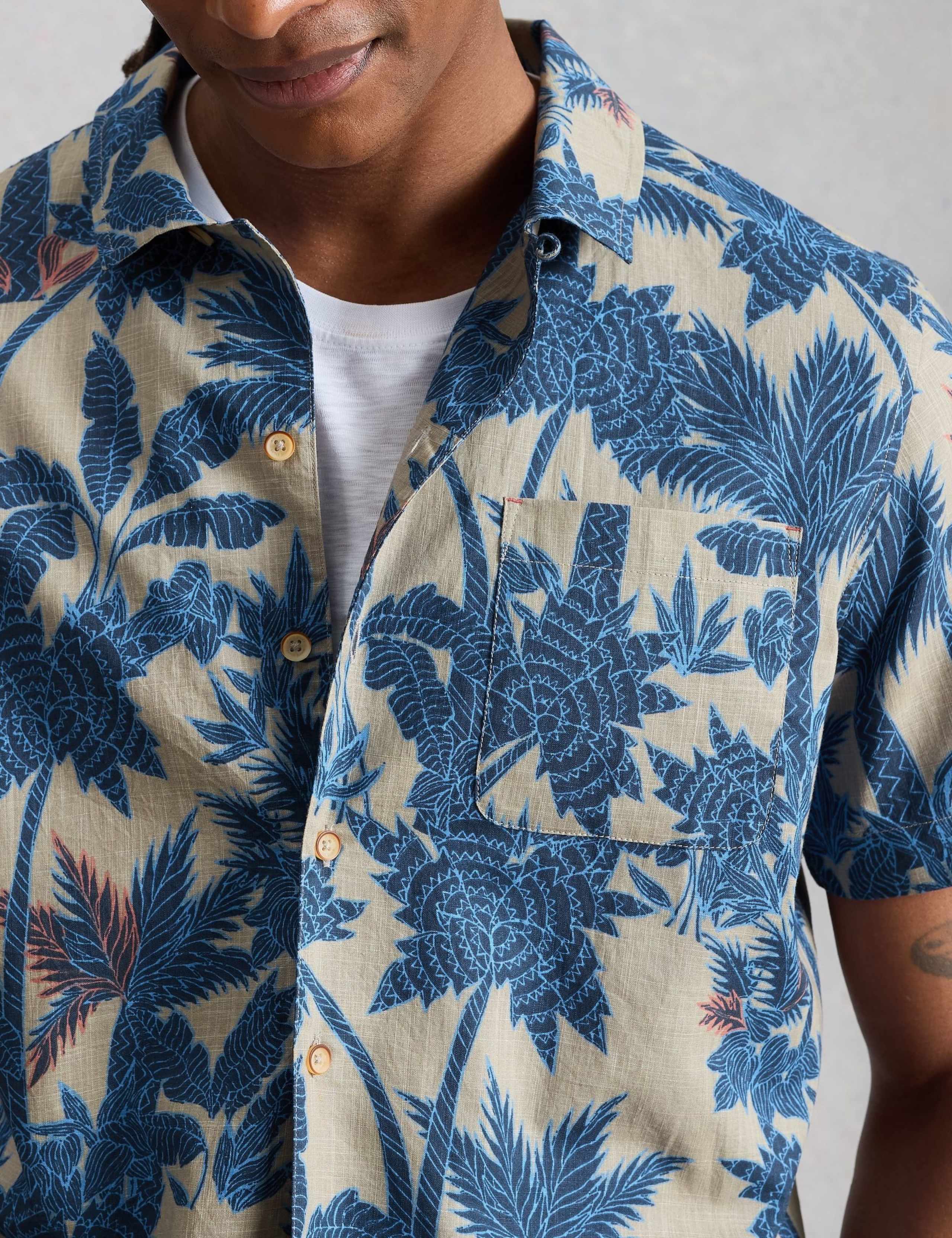 Pure Cotton Palm Print Short Sleeve Shirt 5 of 6