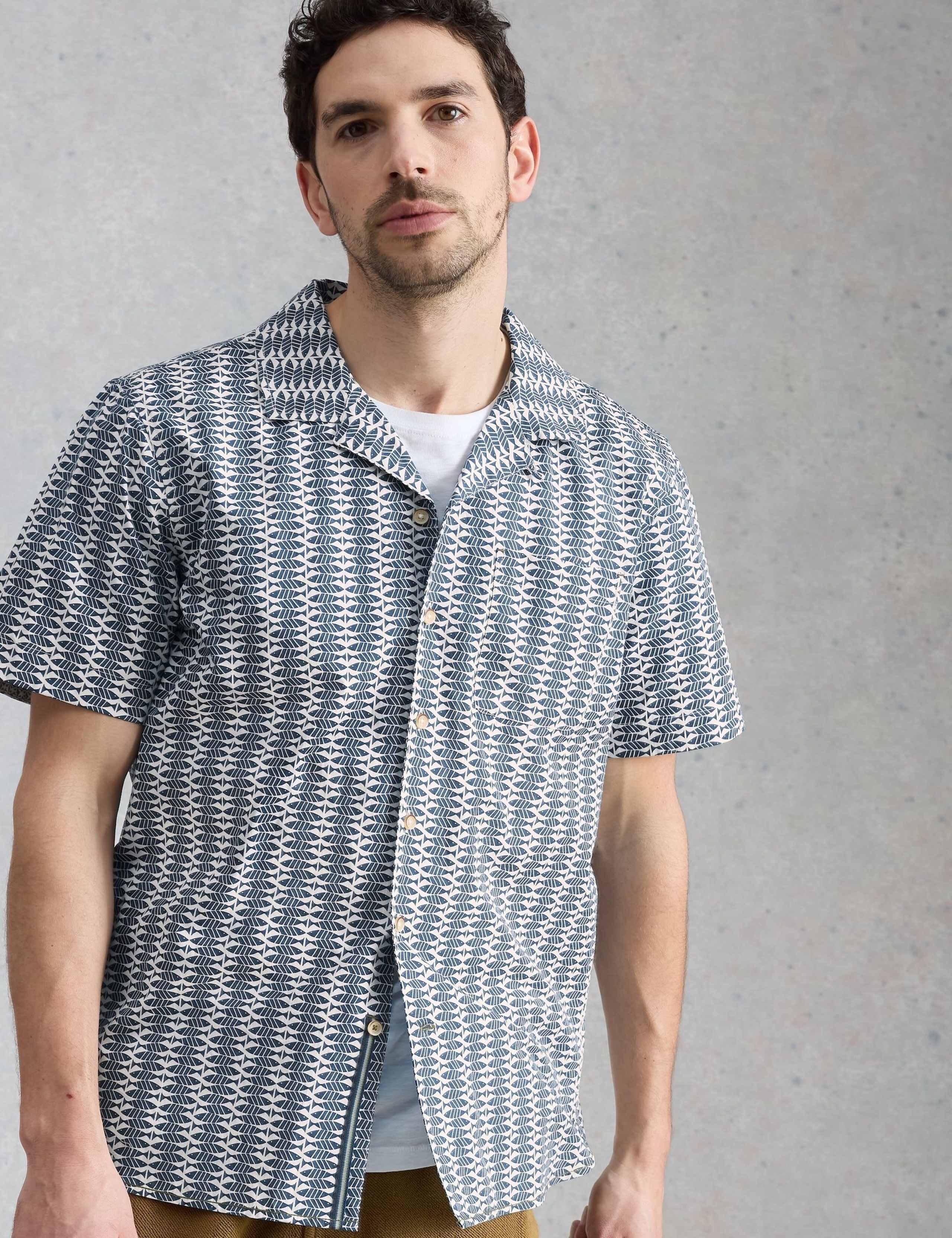 Pure Cotton Fish Print Short Sleeve Shirt 3 of 6