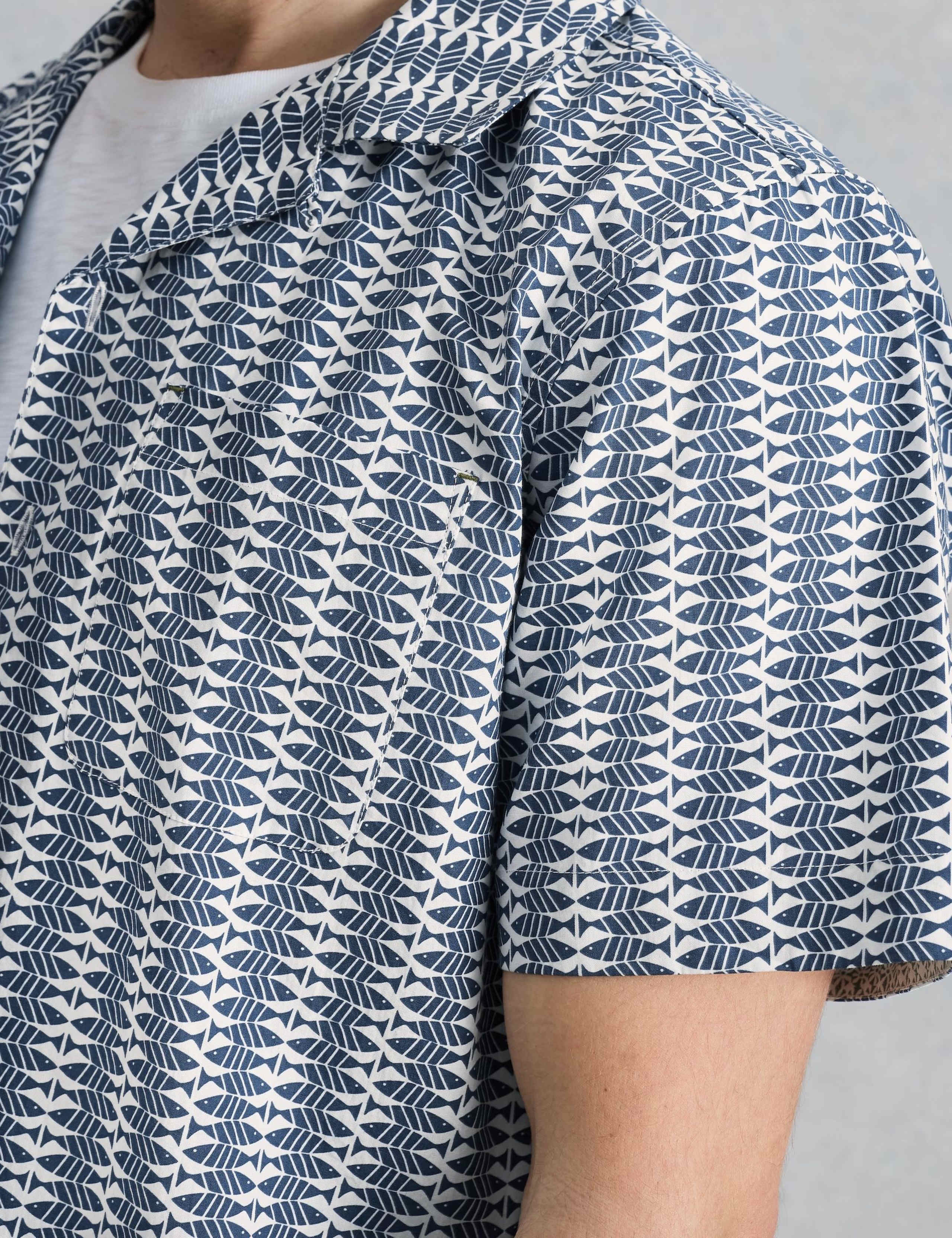 Pure Cotton Fish Print Short Sleeve Shirt 5 of 6