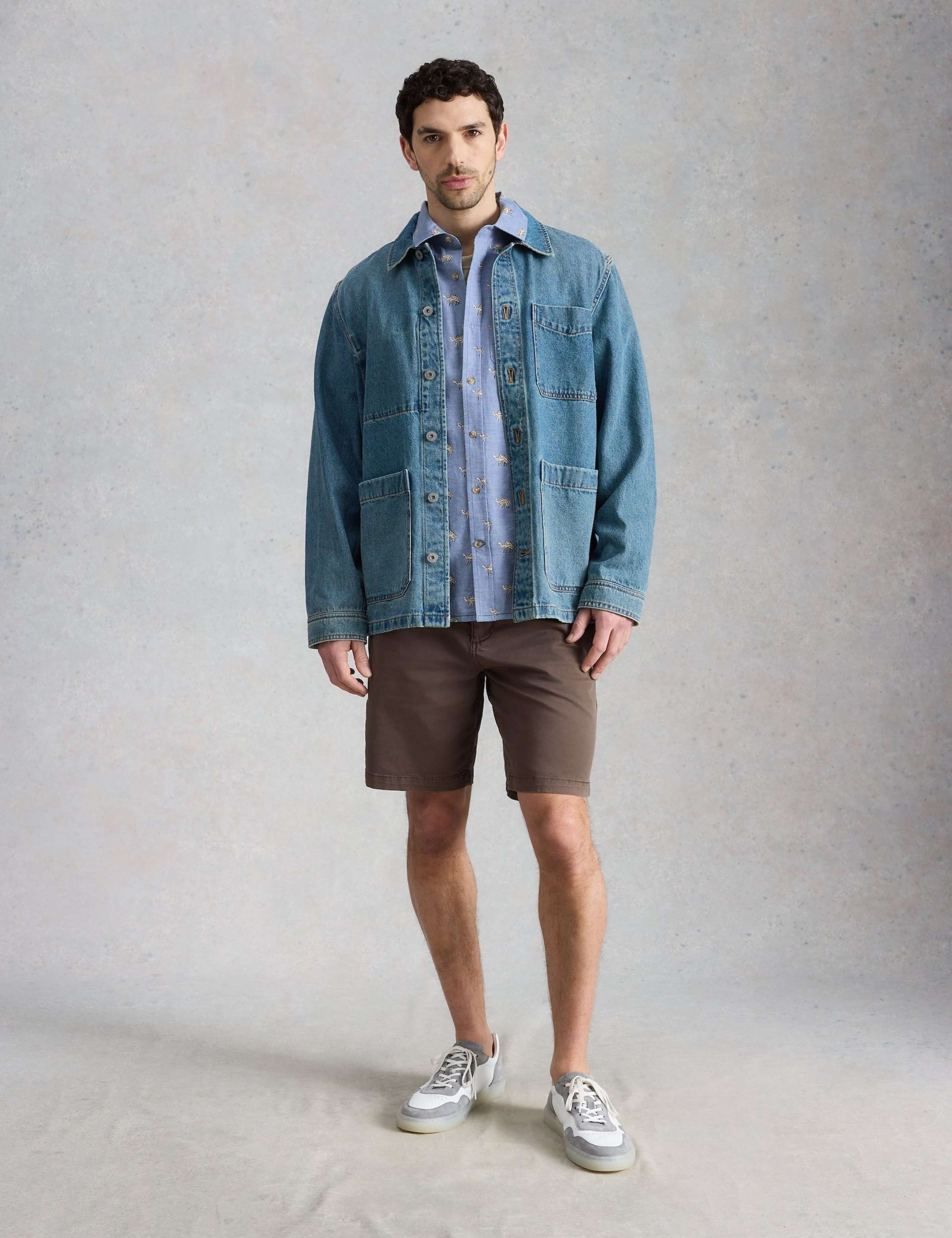 Pure Cotton Camel Print Short Sleeve Shirt 1 of 6