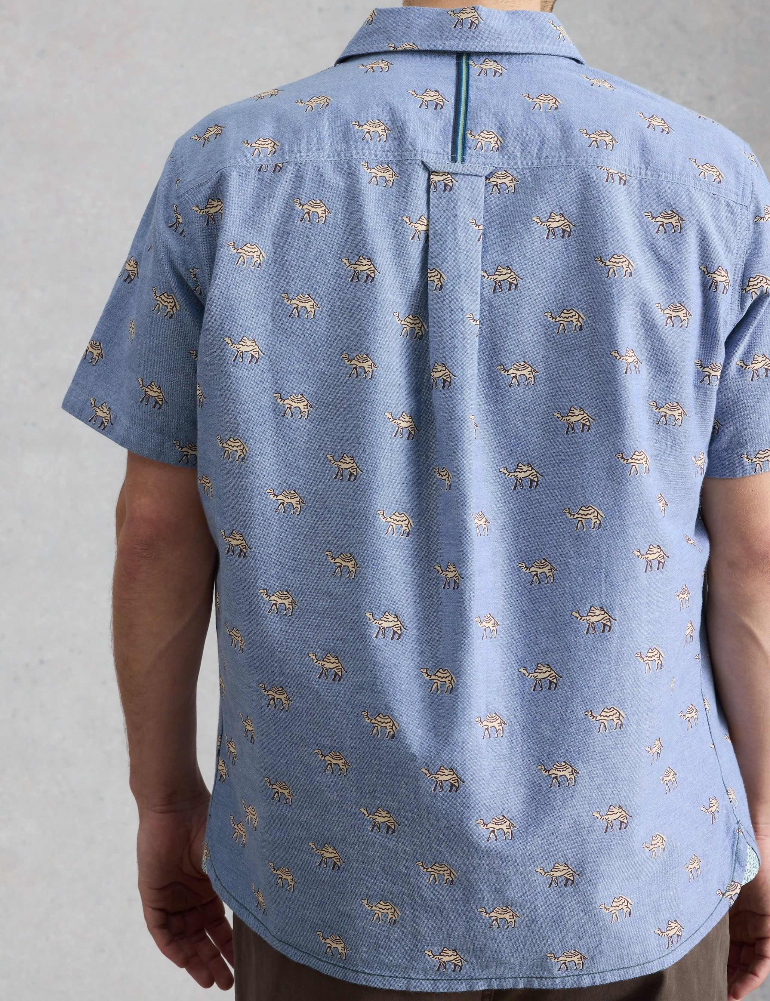 Pure Cotton Camel Print Short Sleeve Shirt 5 of 6