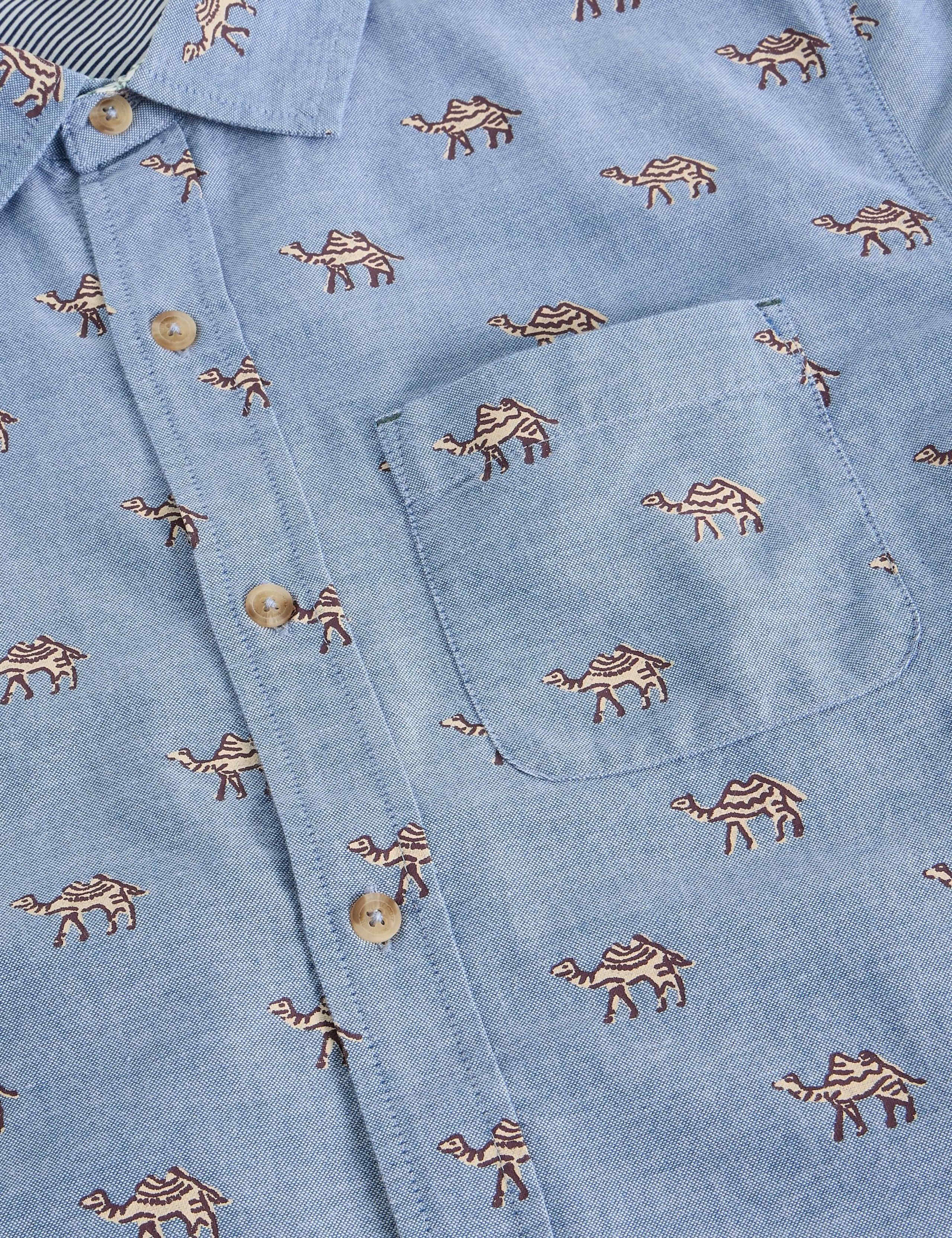 Pure Cotton Camel Print Short Sleeve Shirt 6 of 6