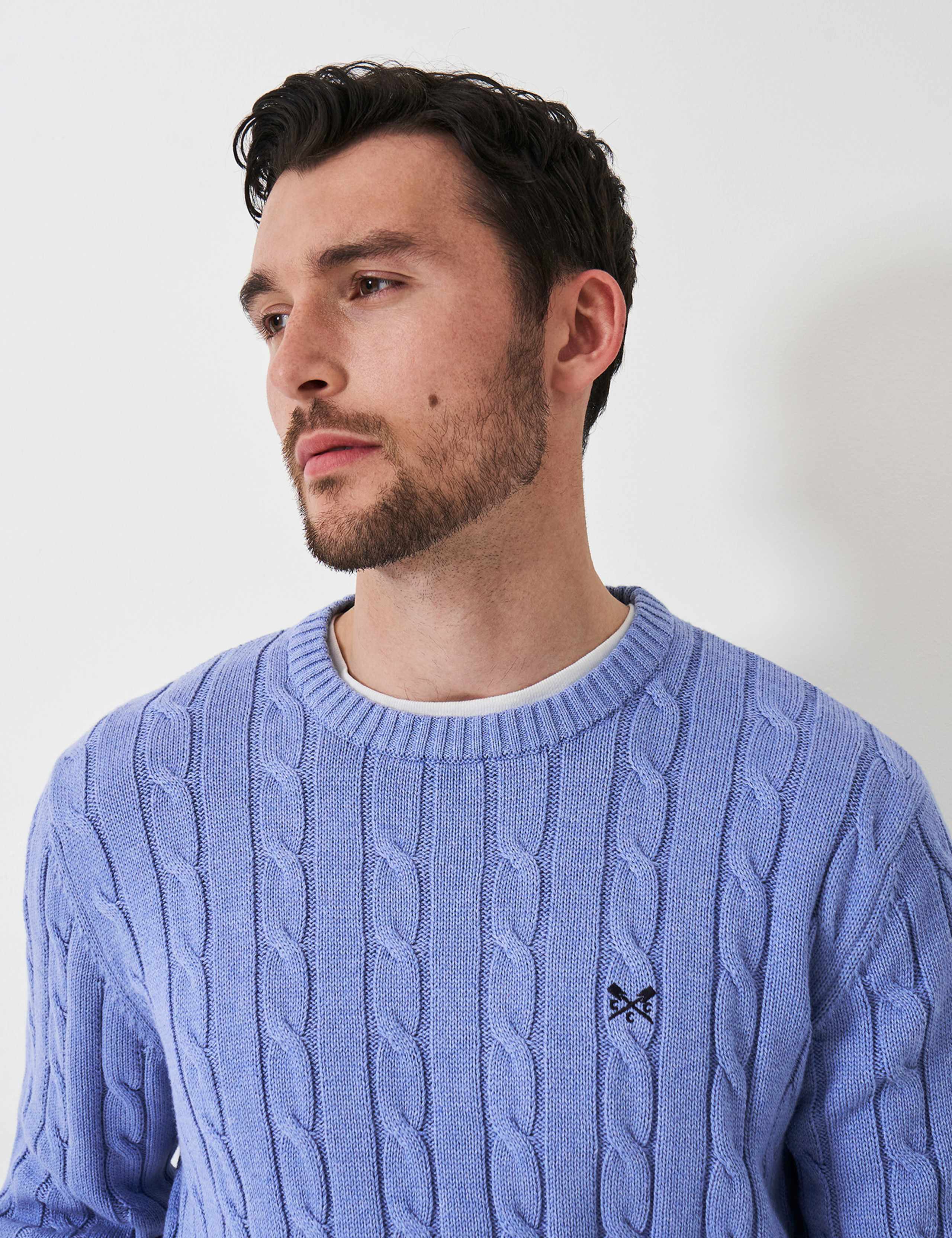 Pure Cotton Cable Knit Crew Neck Jumper 5 of 5