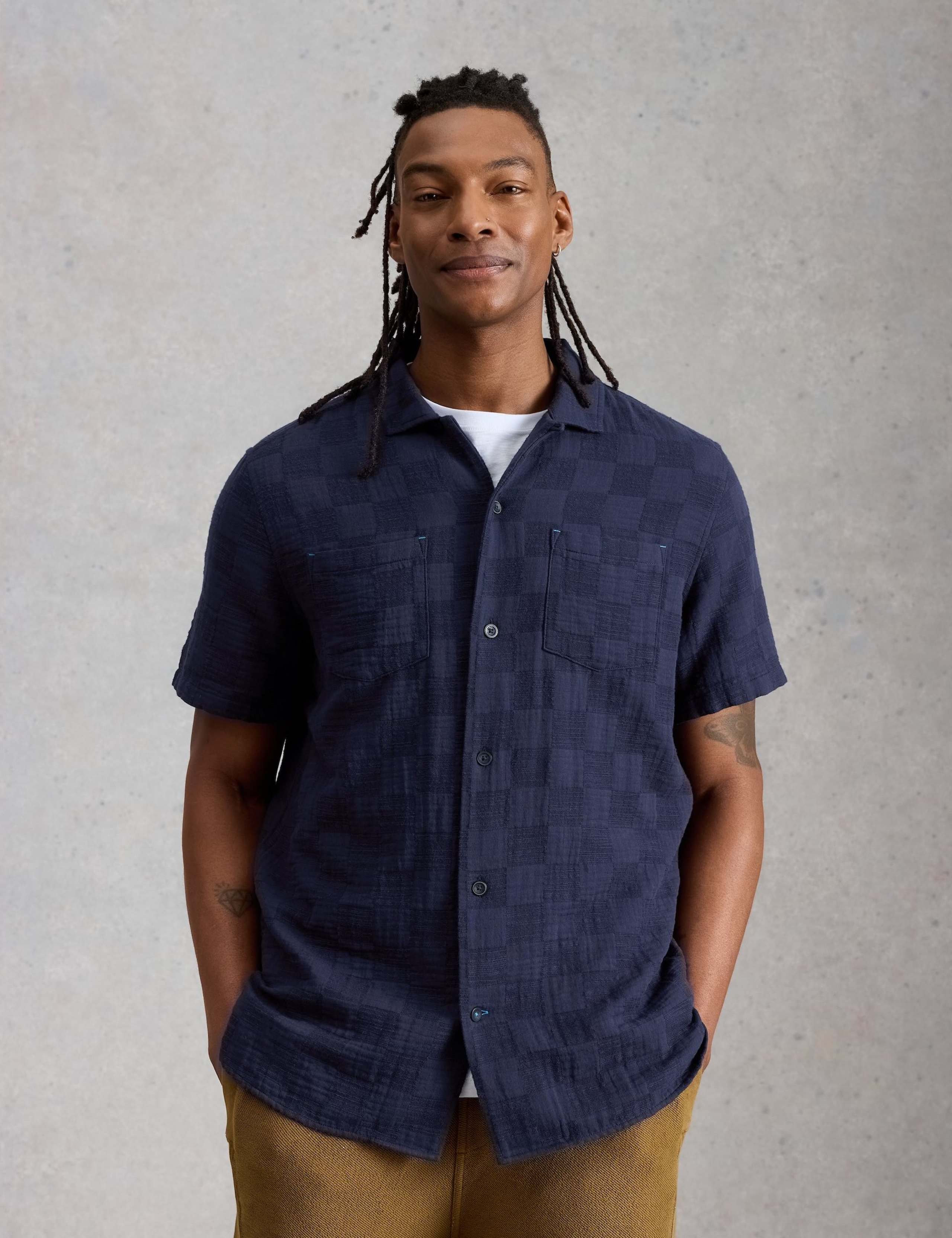 Pure Cotton Checked Short Sleeve Shirt 3 of 6