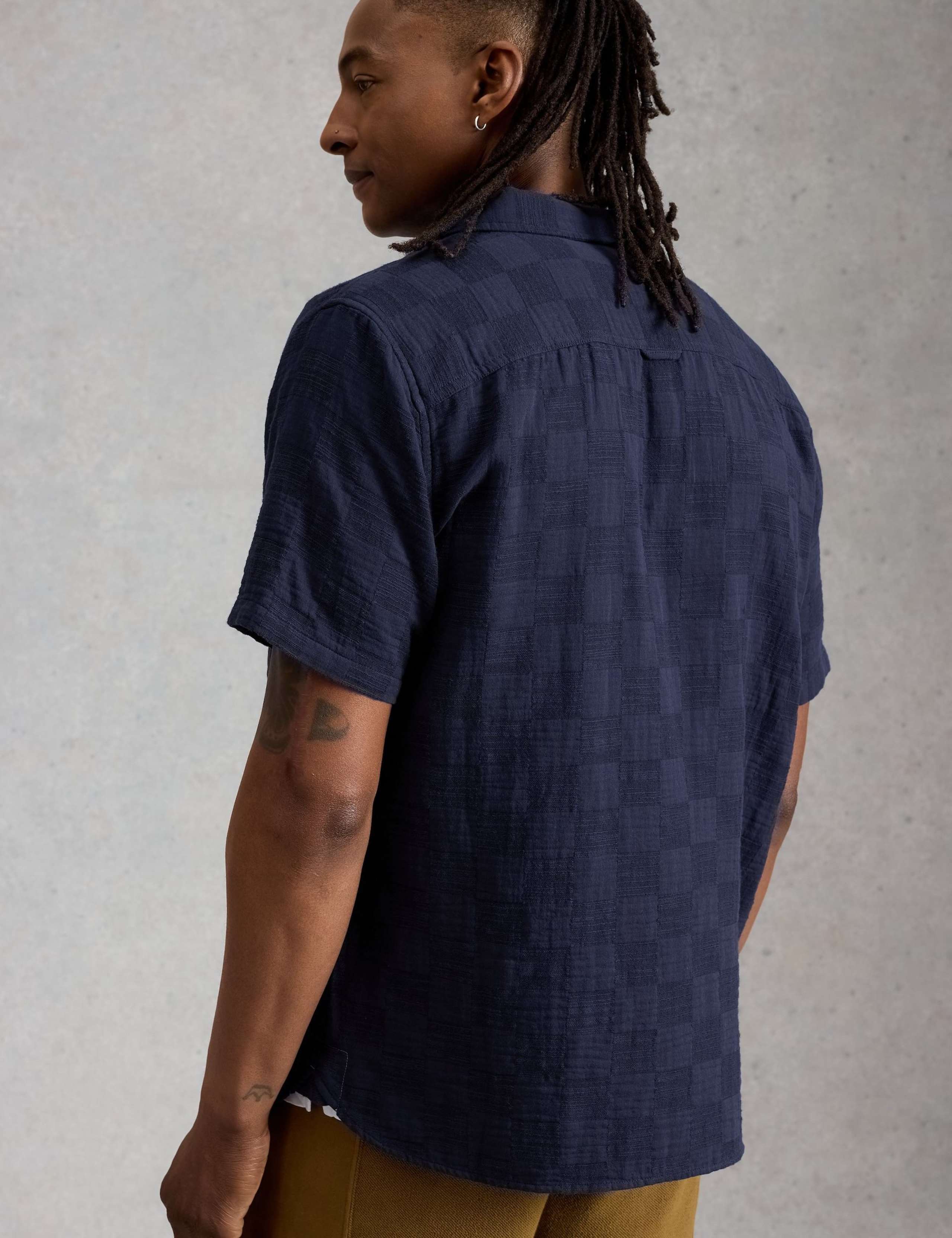 Pure Cotton Checked Short Sleeve Shirt 4 of 6