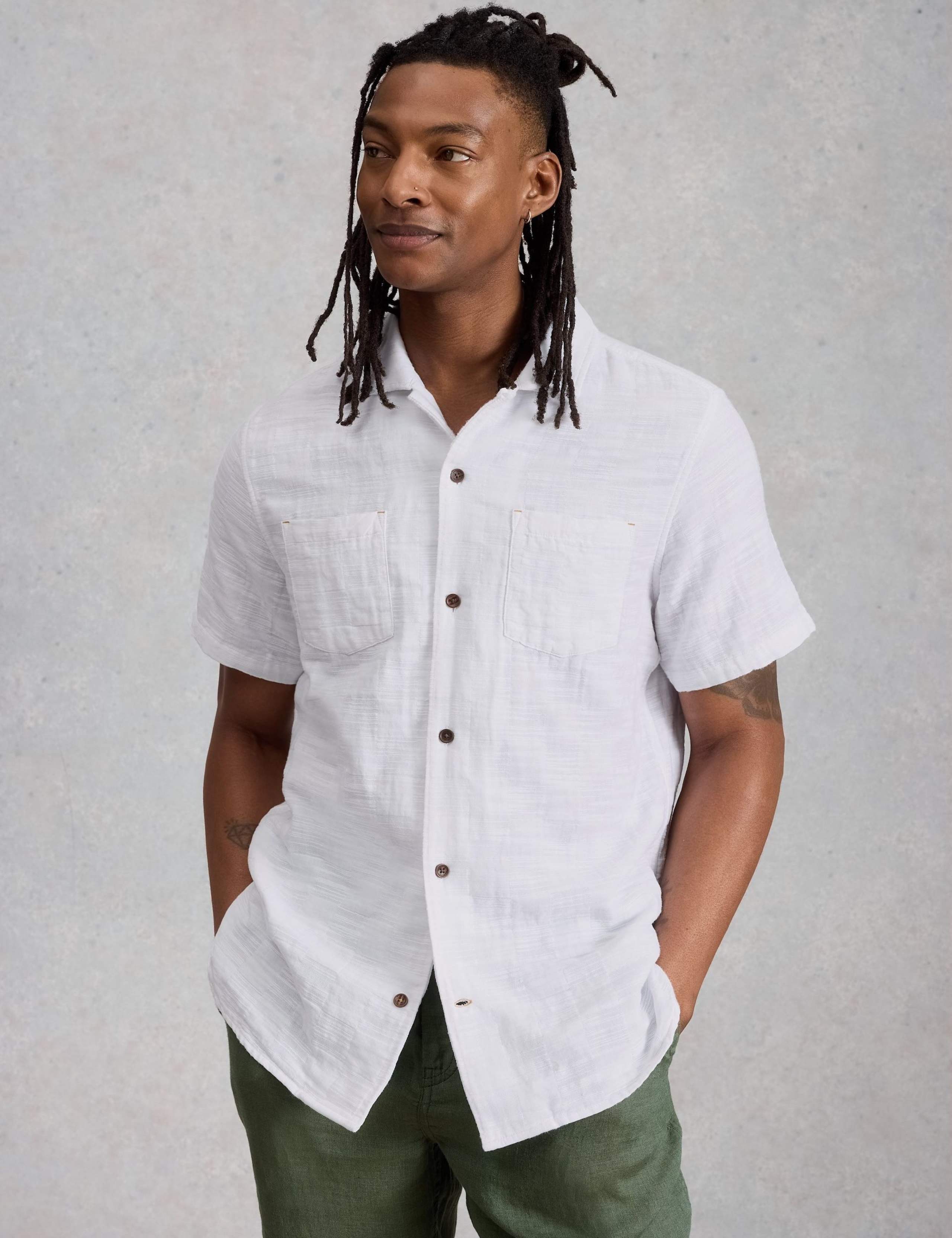 Pure Cotton Checked Short Sleeve Shirt 3 of 6