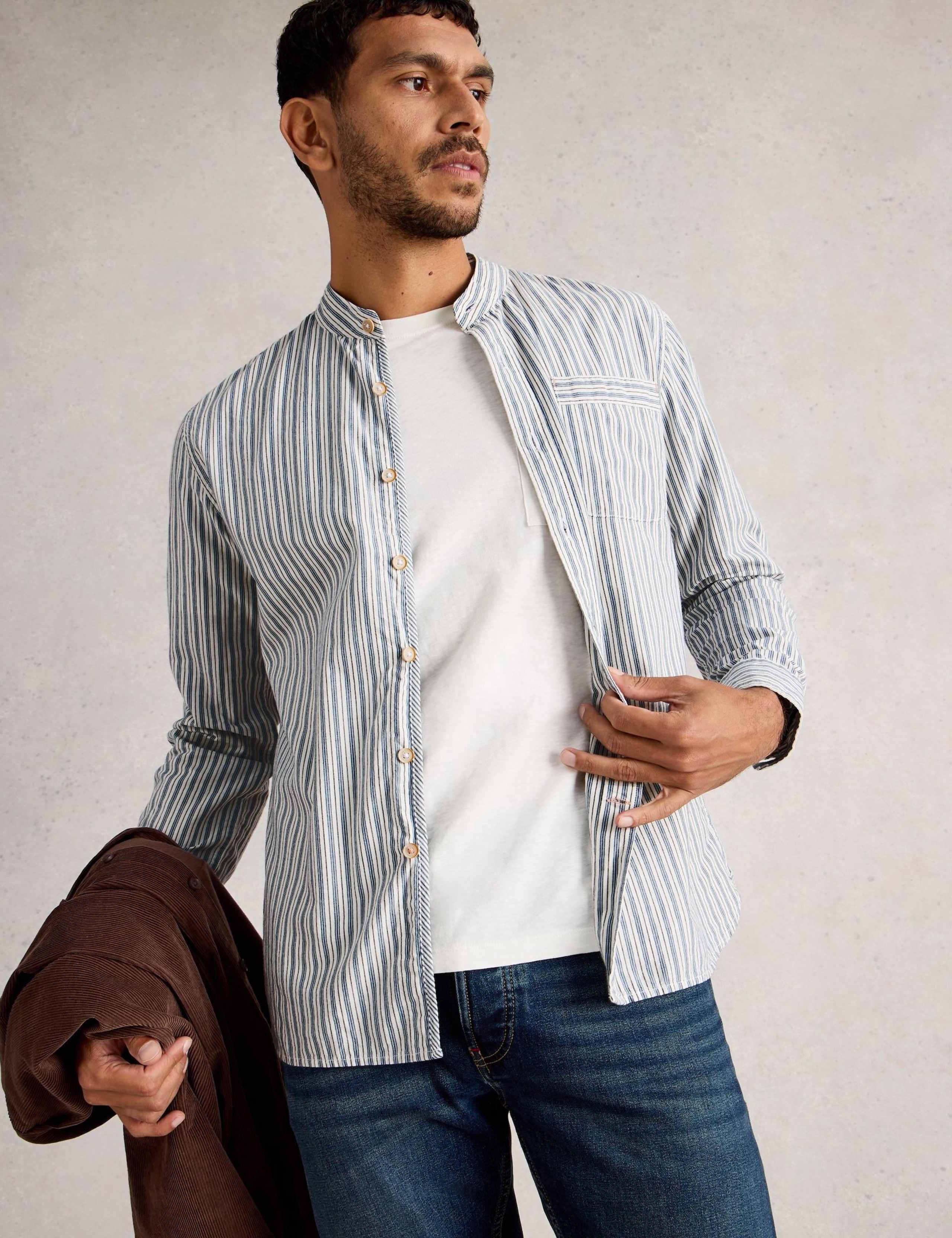 Grandad Collar Stripe Shirt 4 of 6