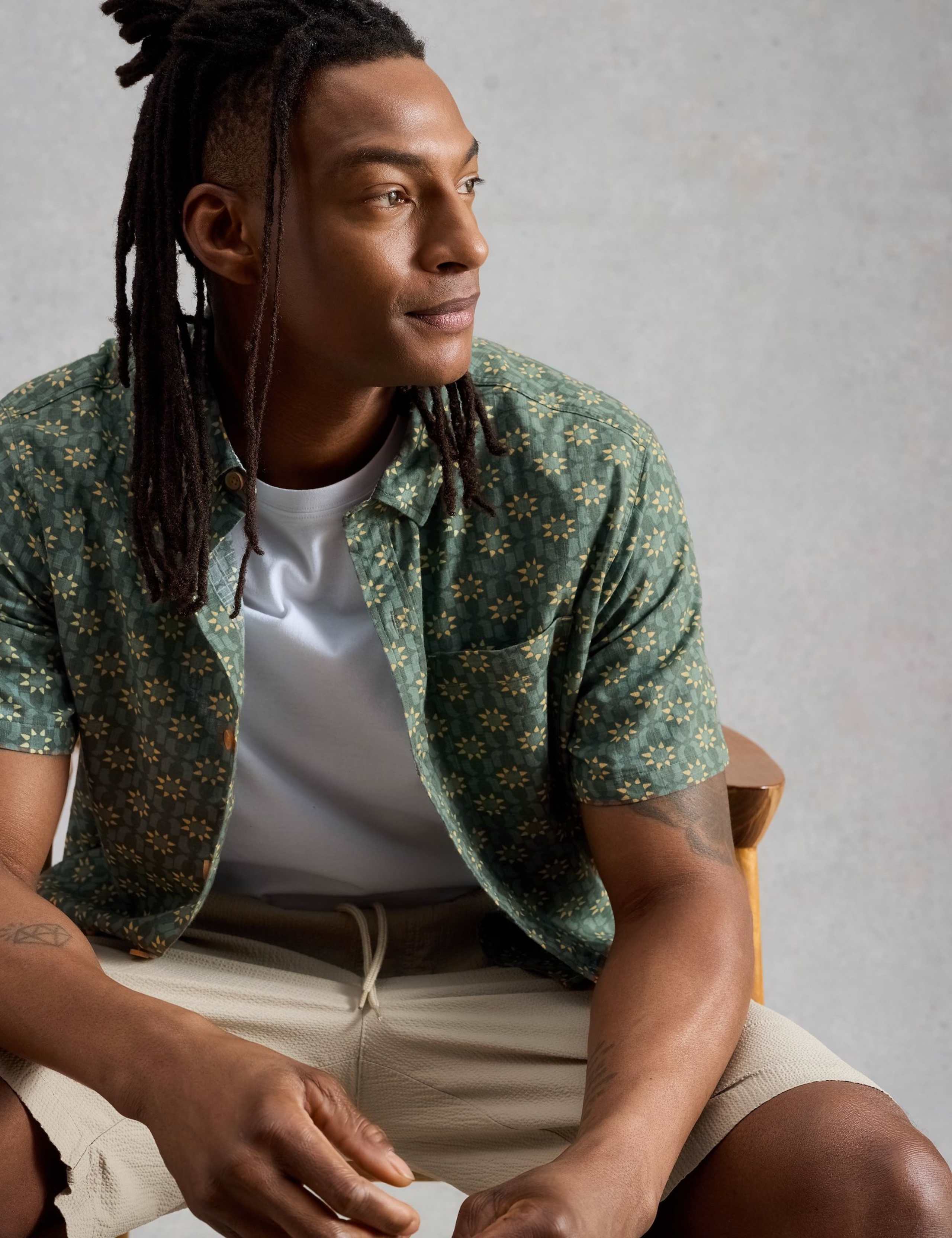 Pure Cotton Printed Short Sleeve Shirt 4 of 6