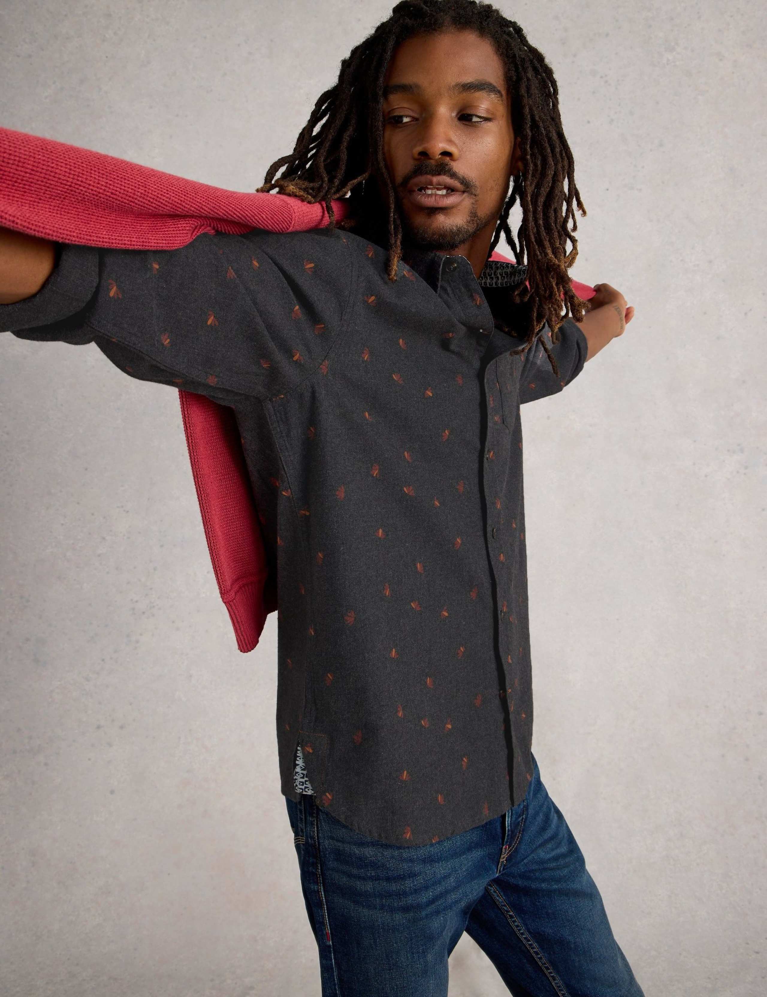 Regular Fit Pure Cotton Fan Print Shirt 3 of 6
