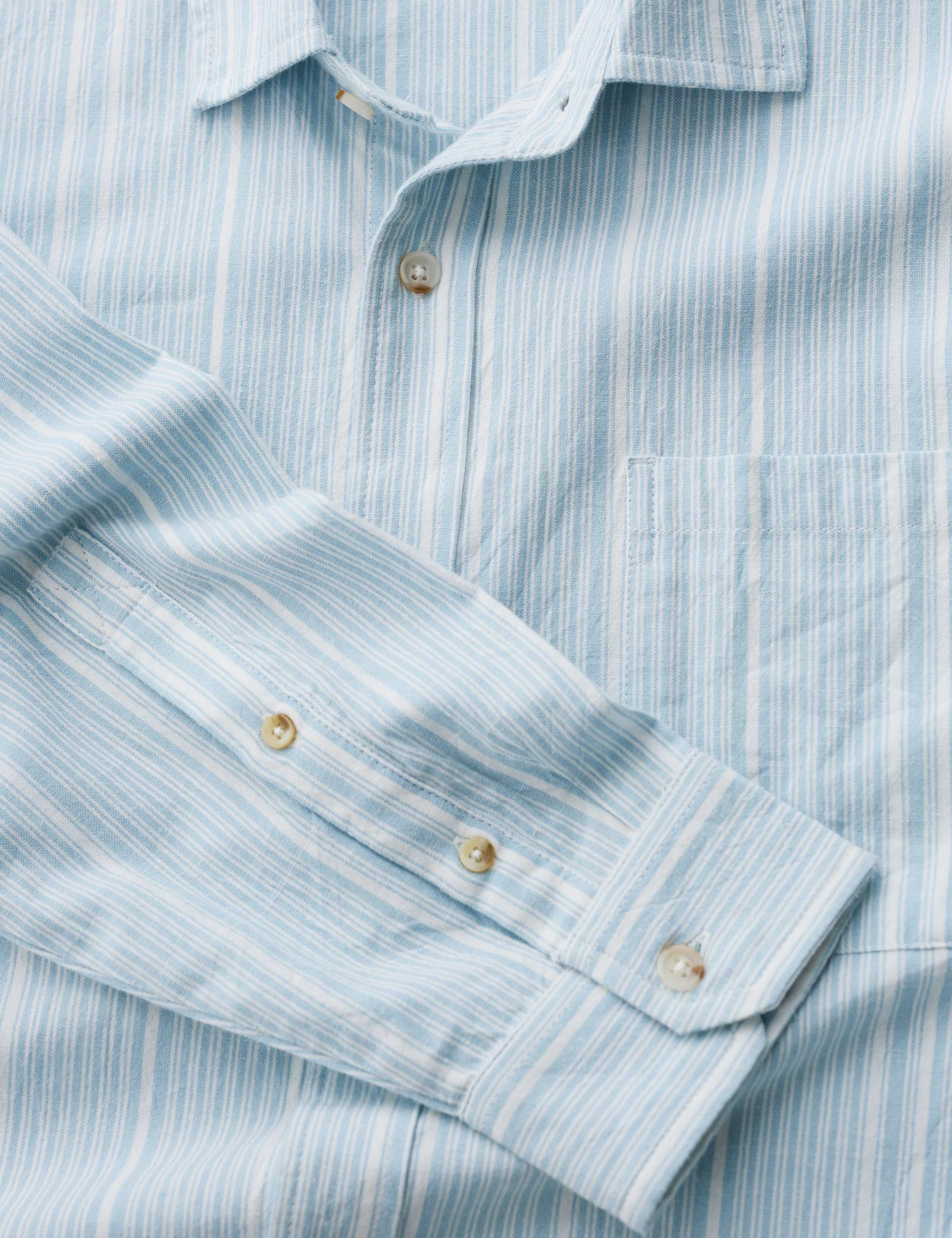 Relaxed Fit Cotton Linen Blend Oxford Shirt 5 of 5