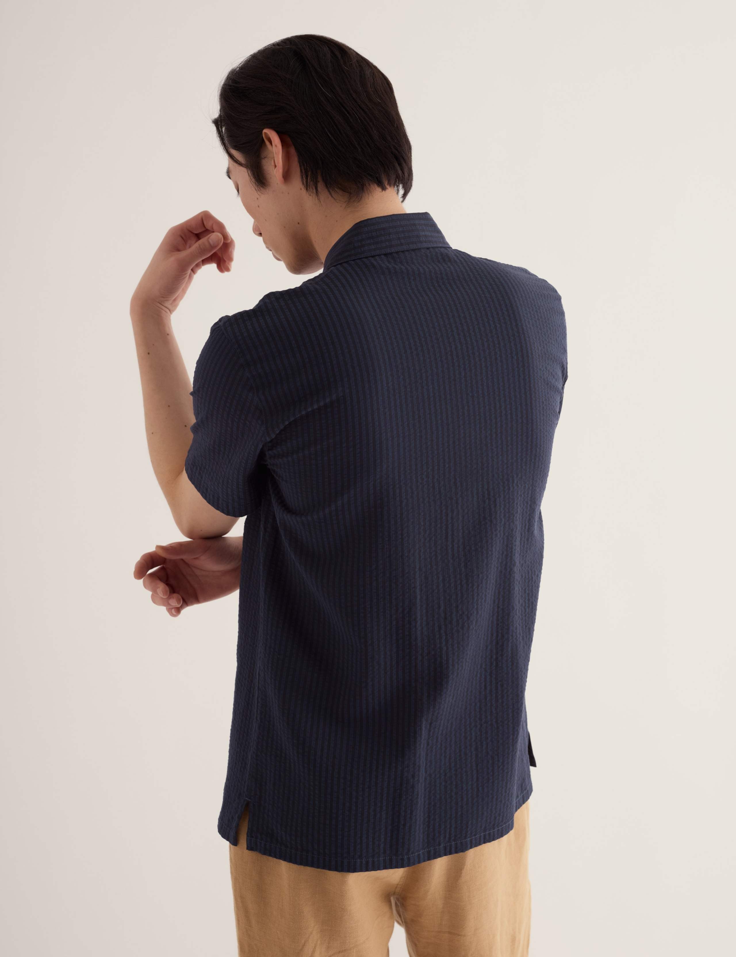 Relaxed Fit Cotton Blend Striped Shirt 4 of 5