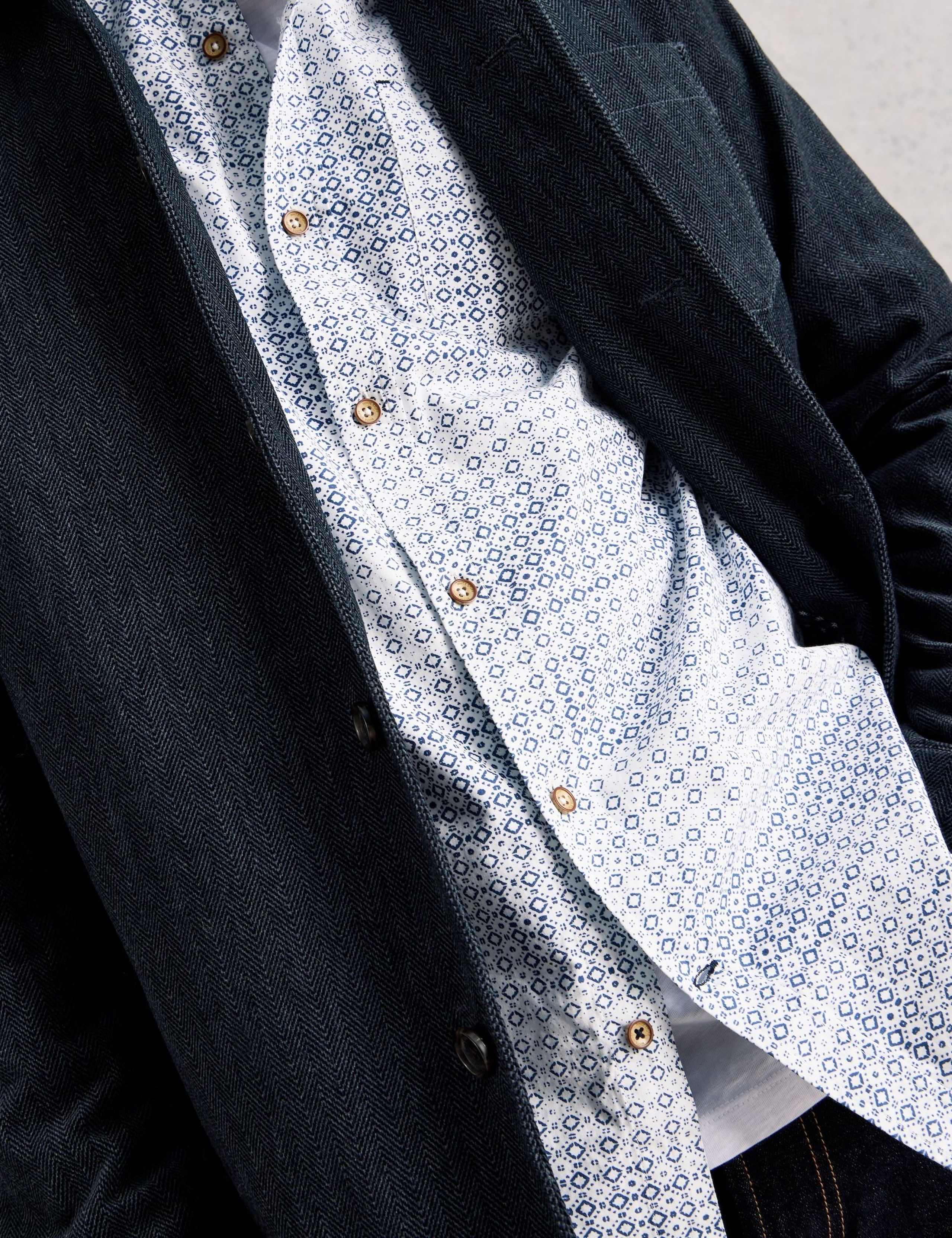 Regular Fit Pure Cotton Geometric Print Shirt 6 of 6