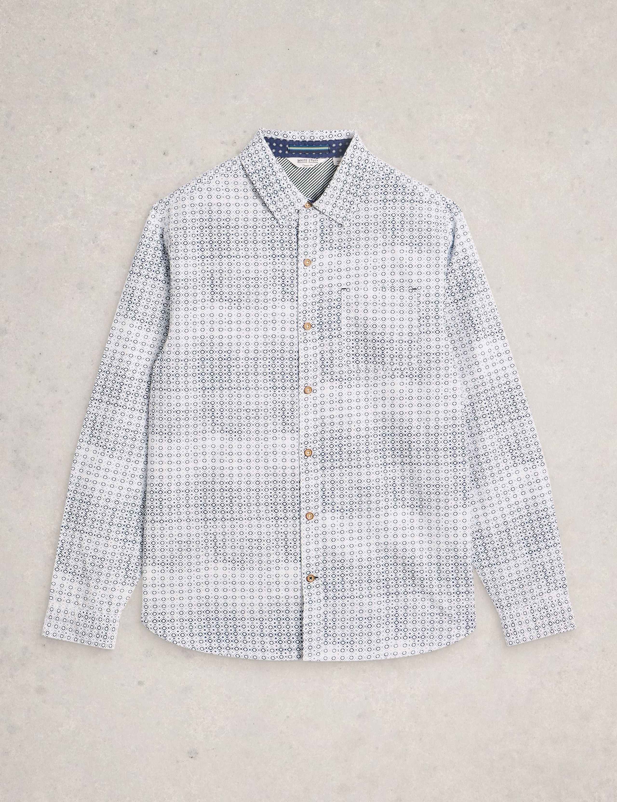 Regular Fit Pure Cotton Geometric Print Shirt 2 of 6
