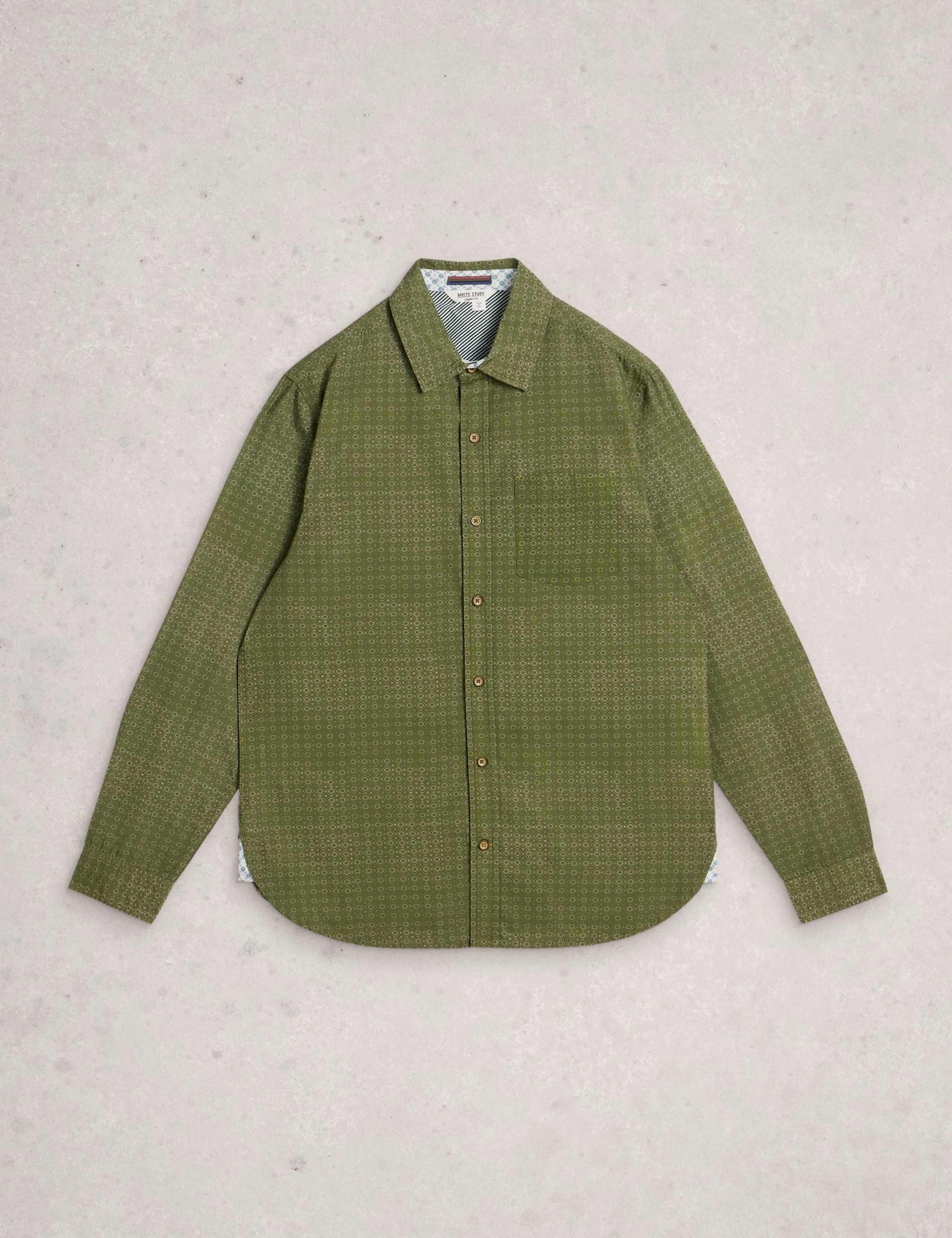 Regular Fit Pure Cotton Geometric Print Shirt 2 of 6