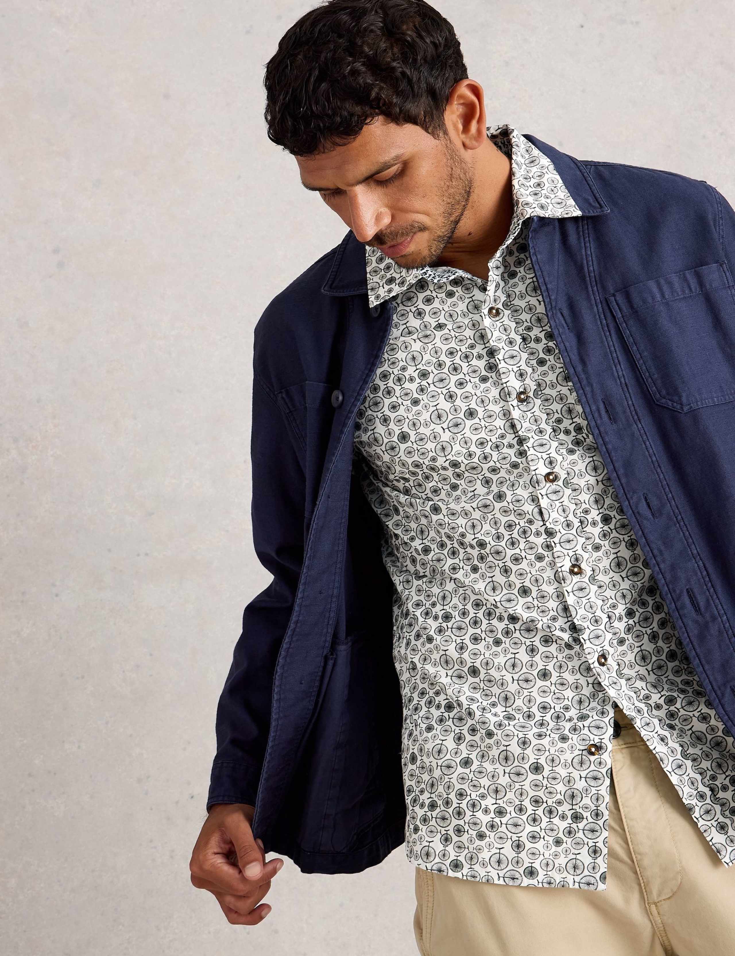 Regular Fit Pure Cotton Bike Print Shirt 6 of 6