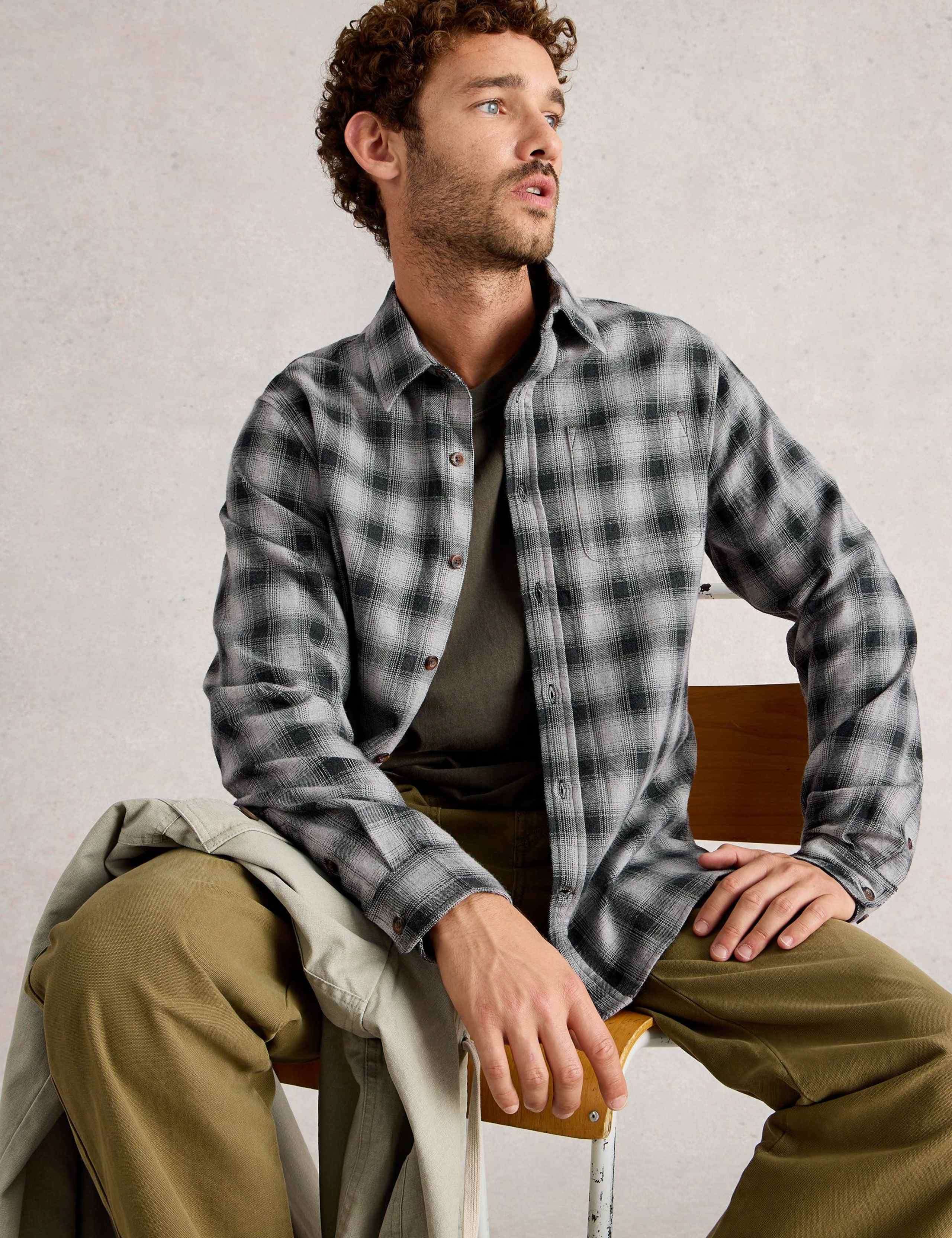 Regular Fit Pure Cotton Checked Overshirt 5 of 6