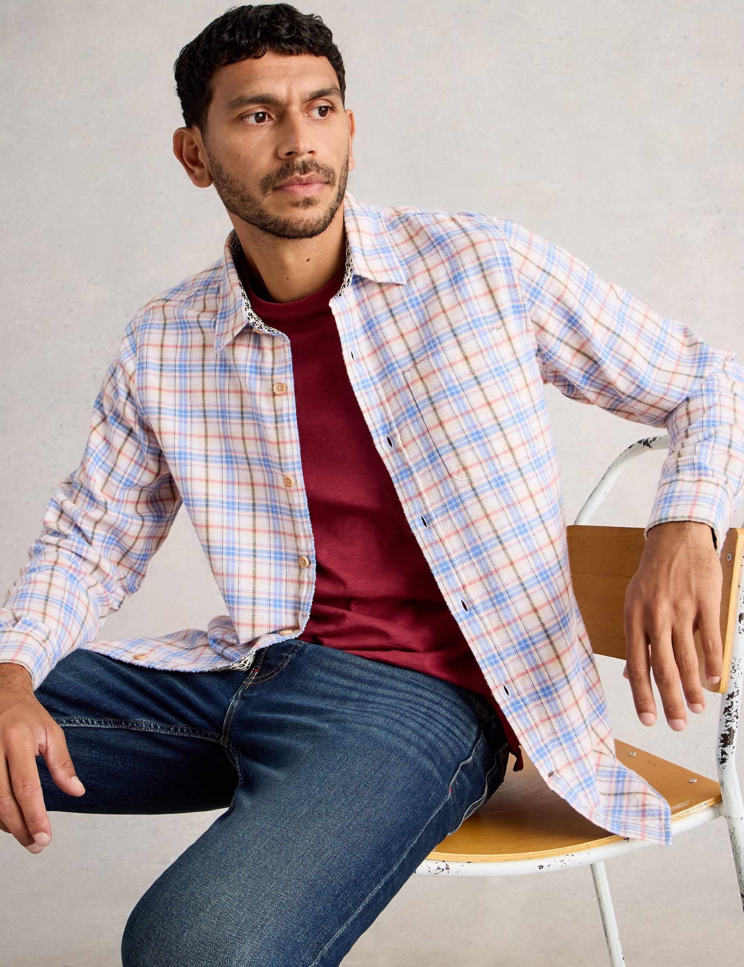 Regular Fit Pure Cotton Multi Check Shirt 3 of 6