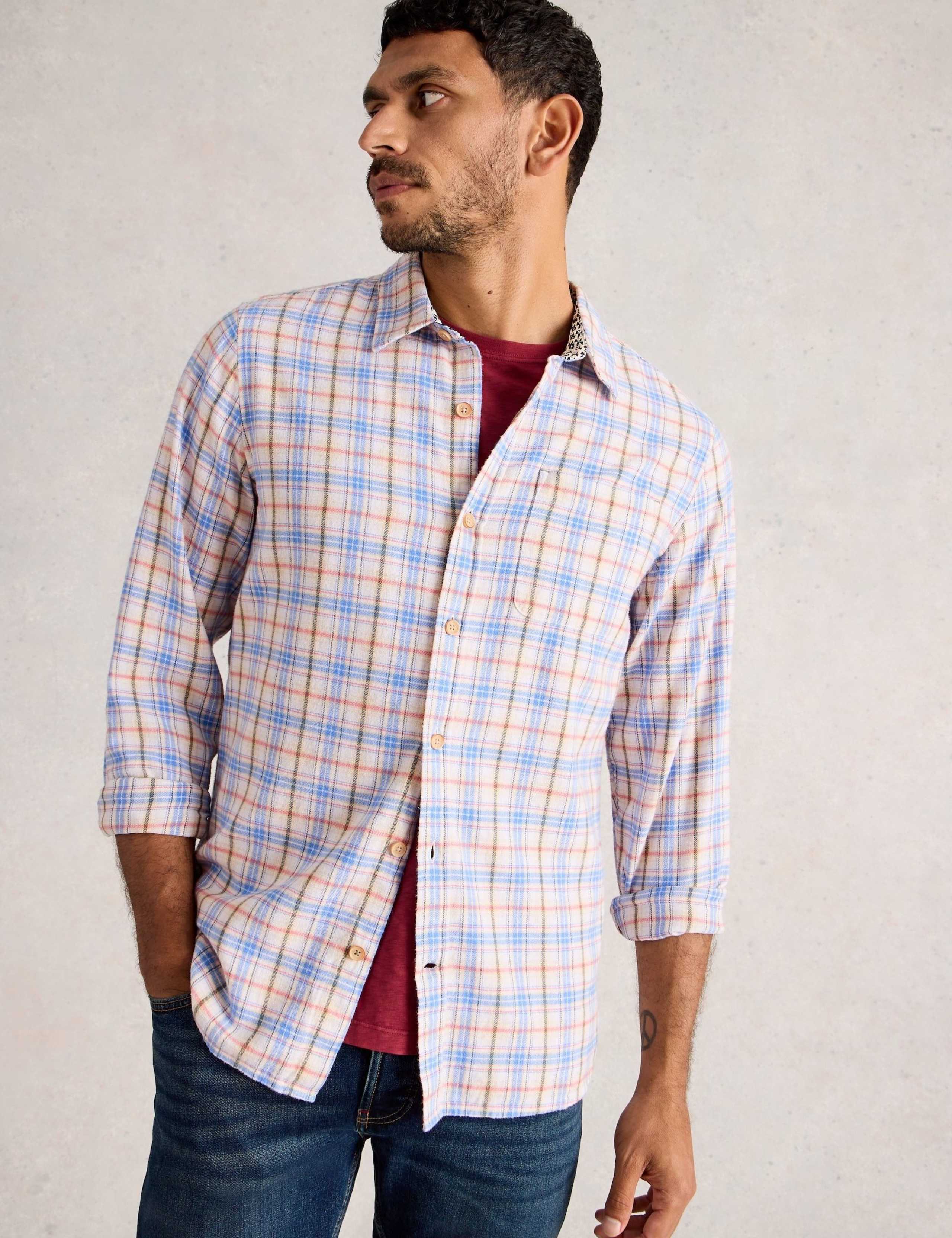 Regular Fit Pure Cotton Multi Check Shirt 5 of 6