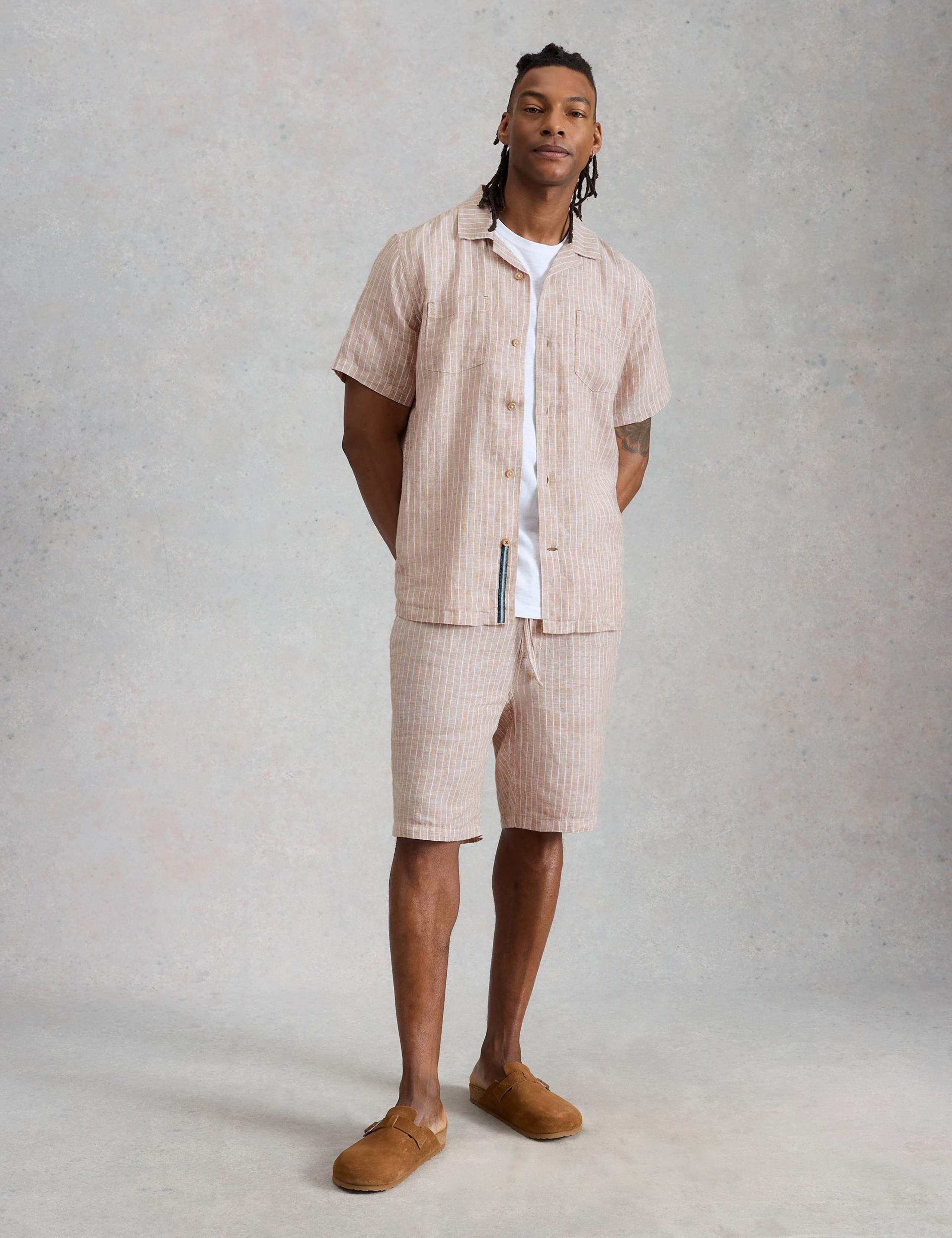 Pure Linen Striped Short Sleeve Shirt 1 of 6