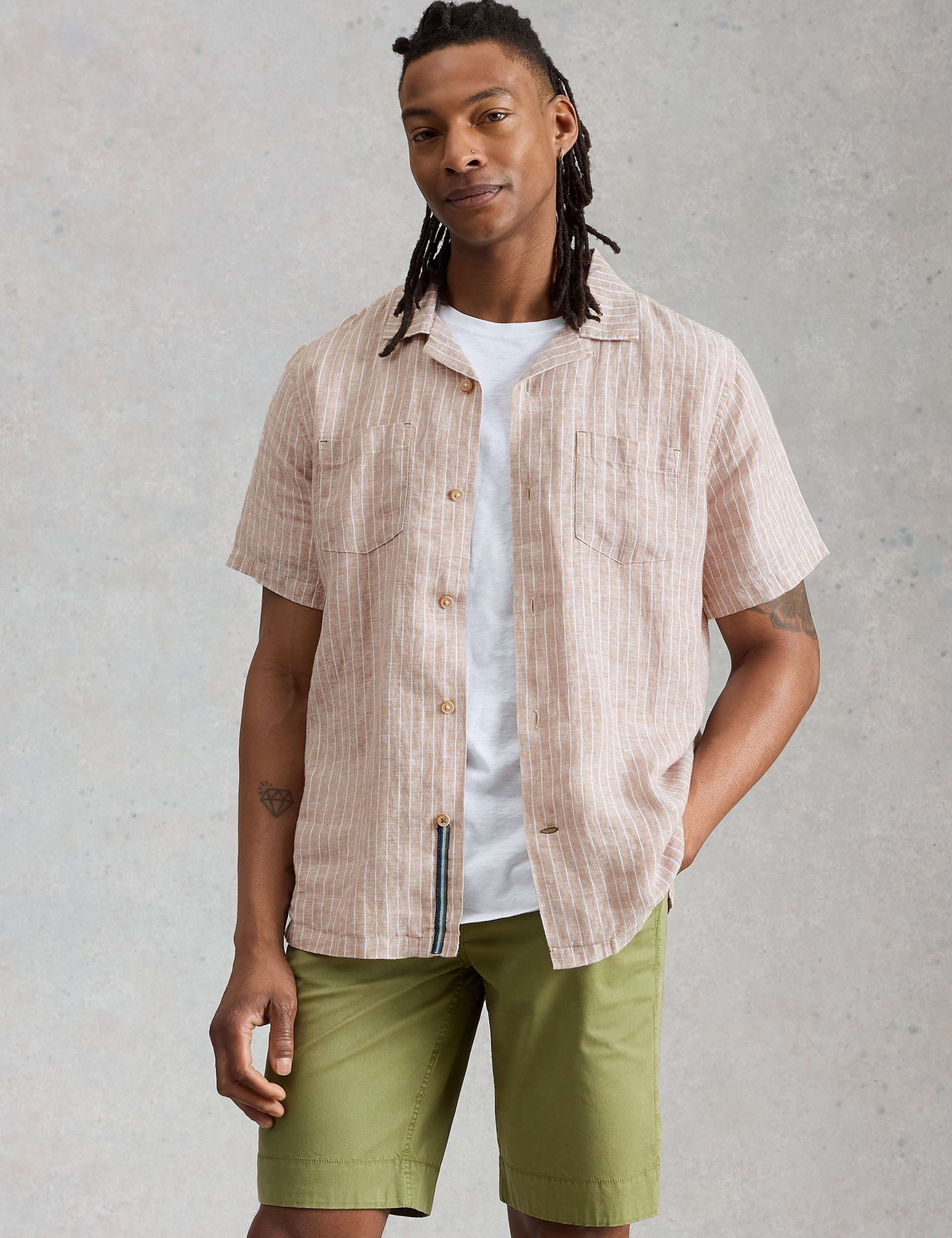 Pure Linen Striped Short Sleeve Shirt 3 of 6