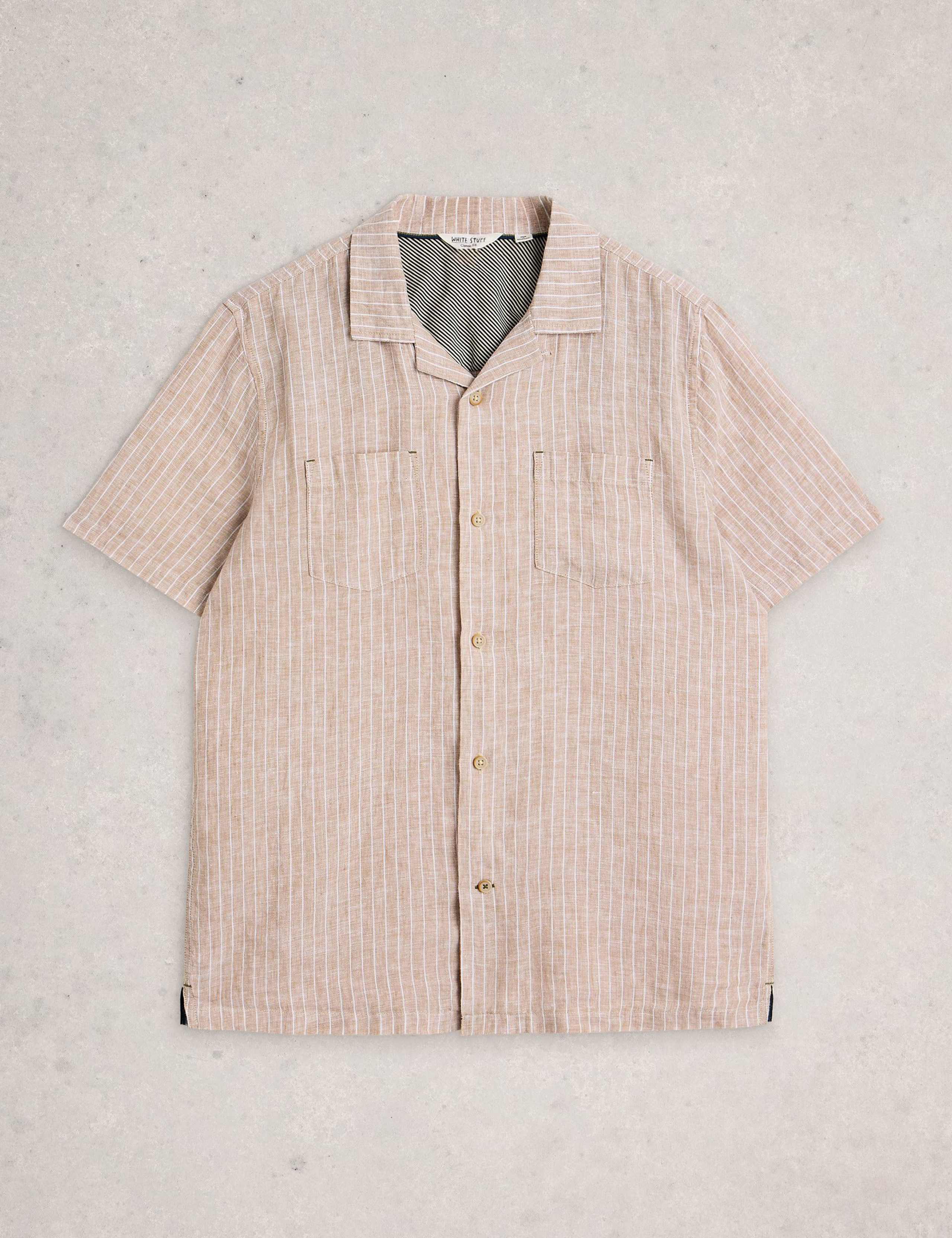 Pure Linen Striped Short Sleeve Shirt 2 of 6