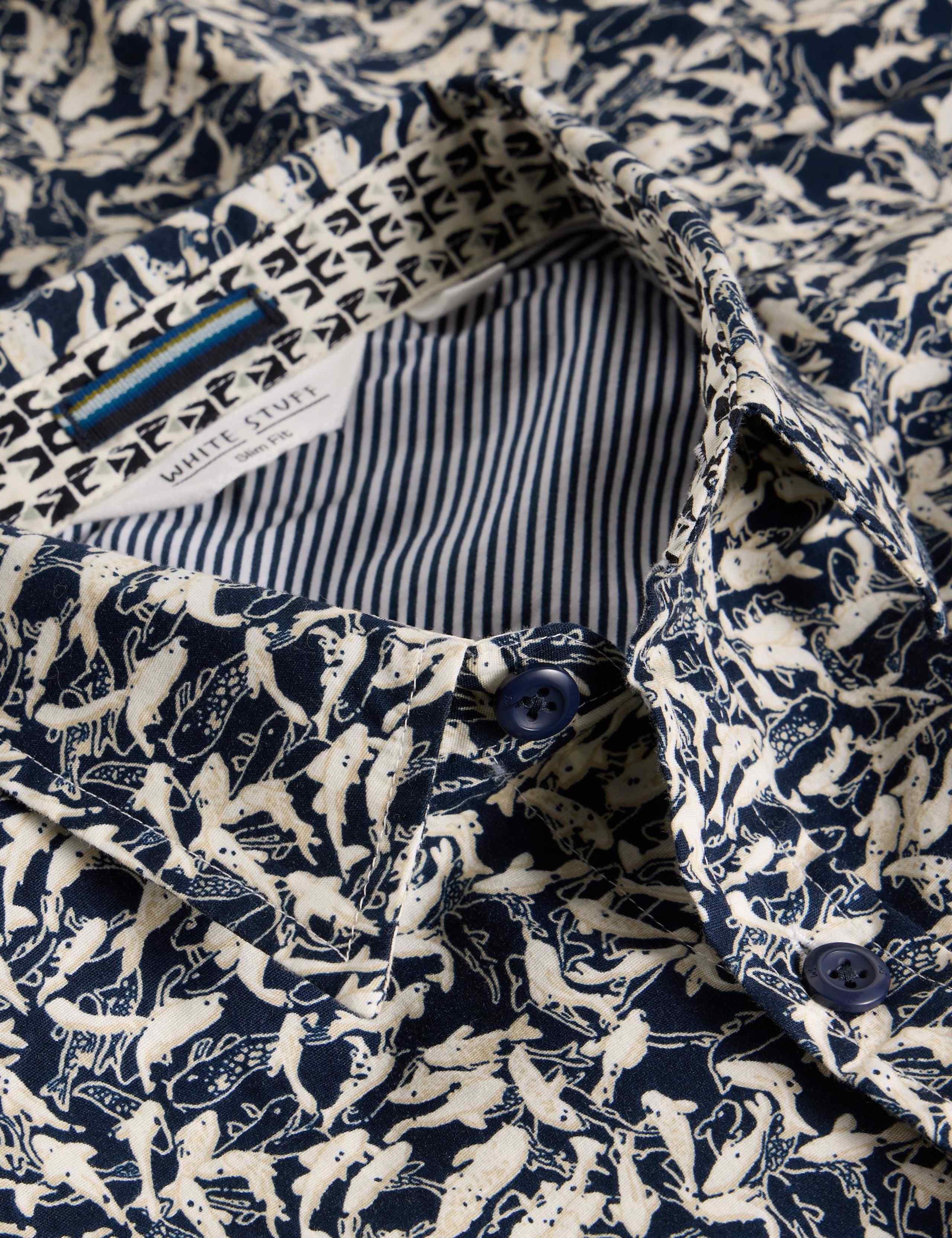 Slim Fit Cotton Rich Fish Print Shirt 3 of 6