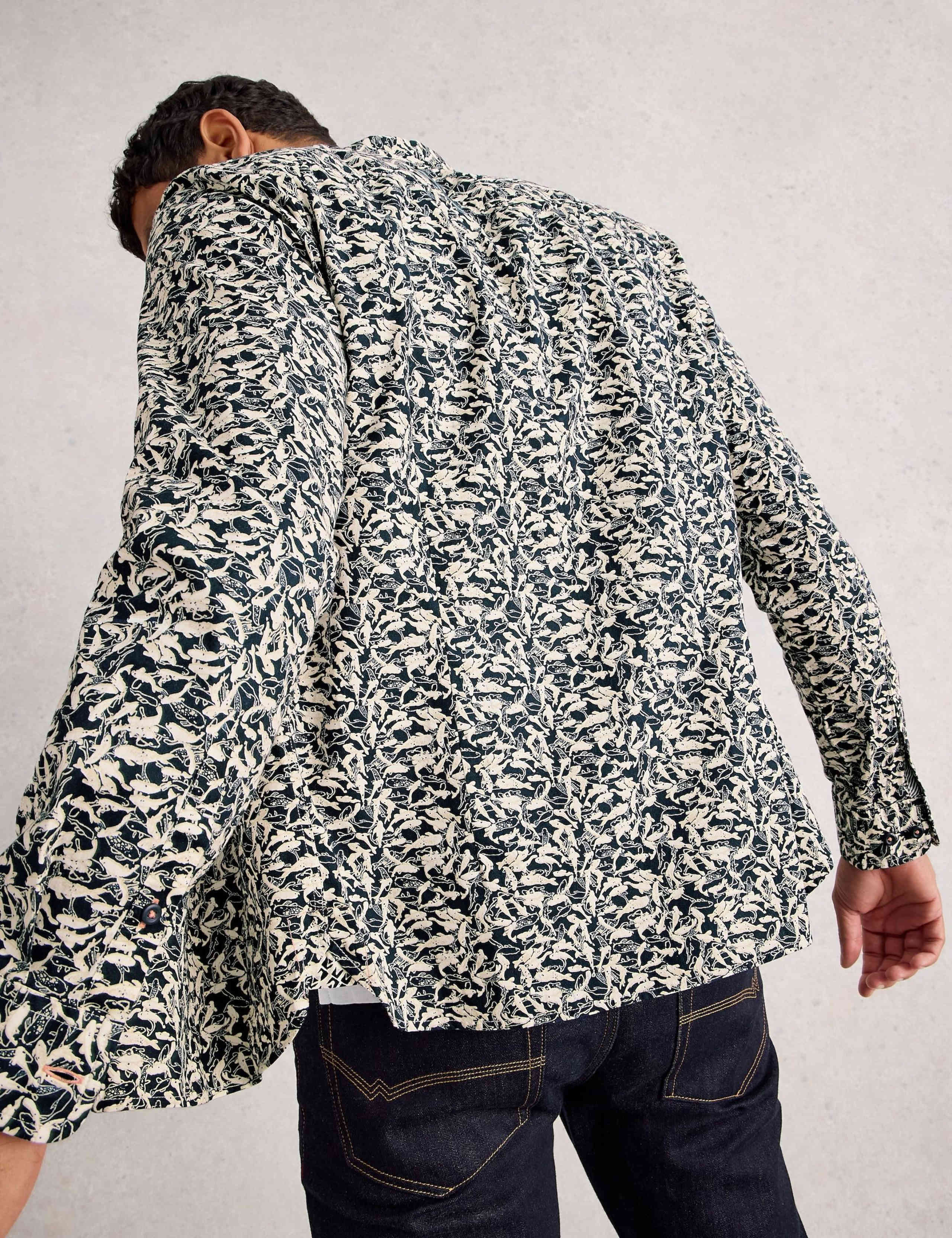 Slim Fit Cotton Rich Fish Print Shirt 5 of 6