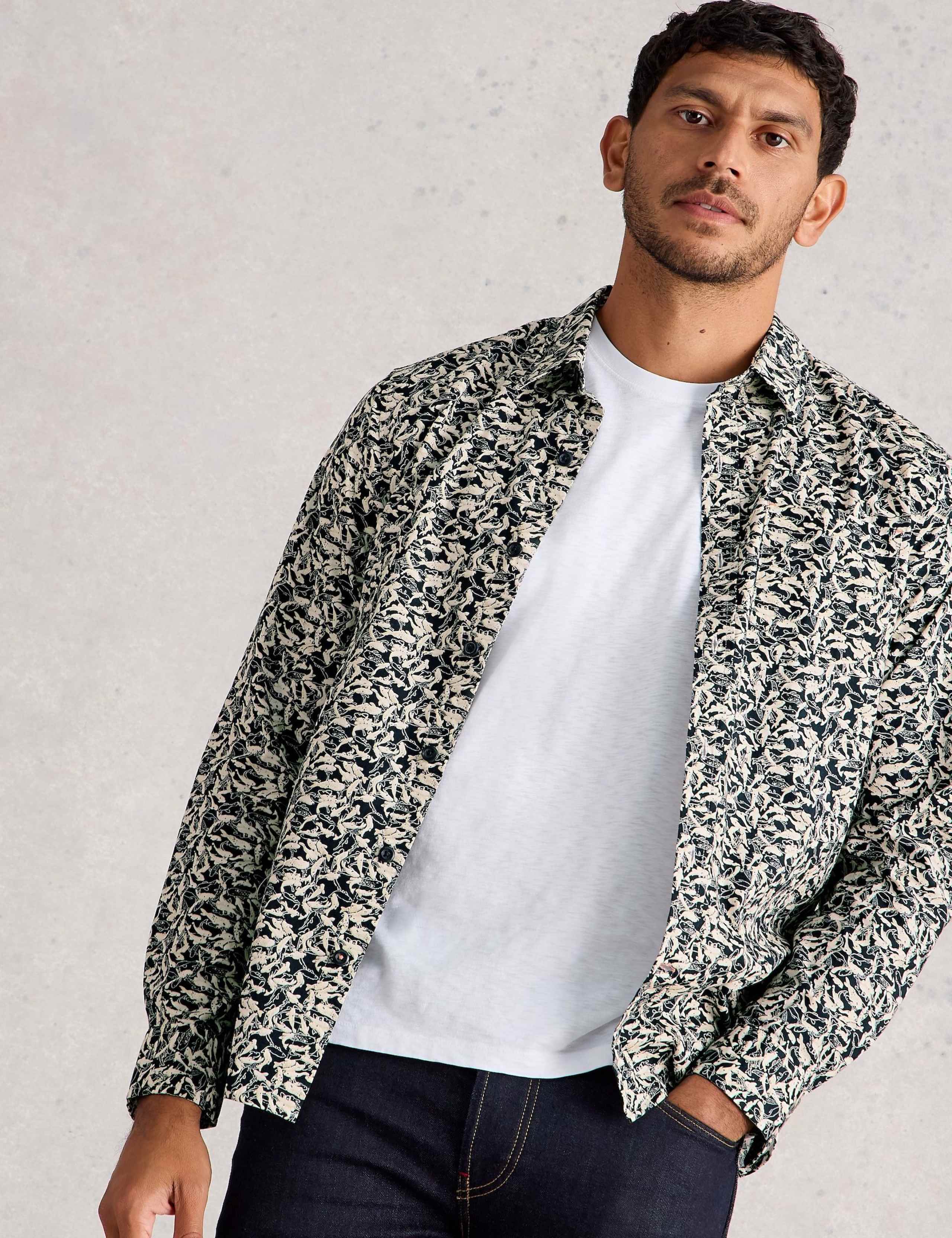 Slim Fit Cotton Rich Print Shirt 3 of 3