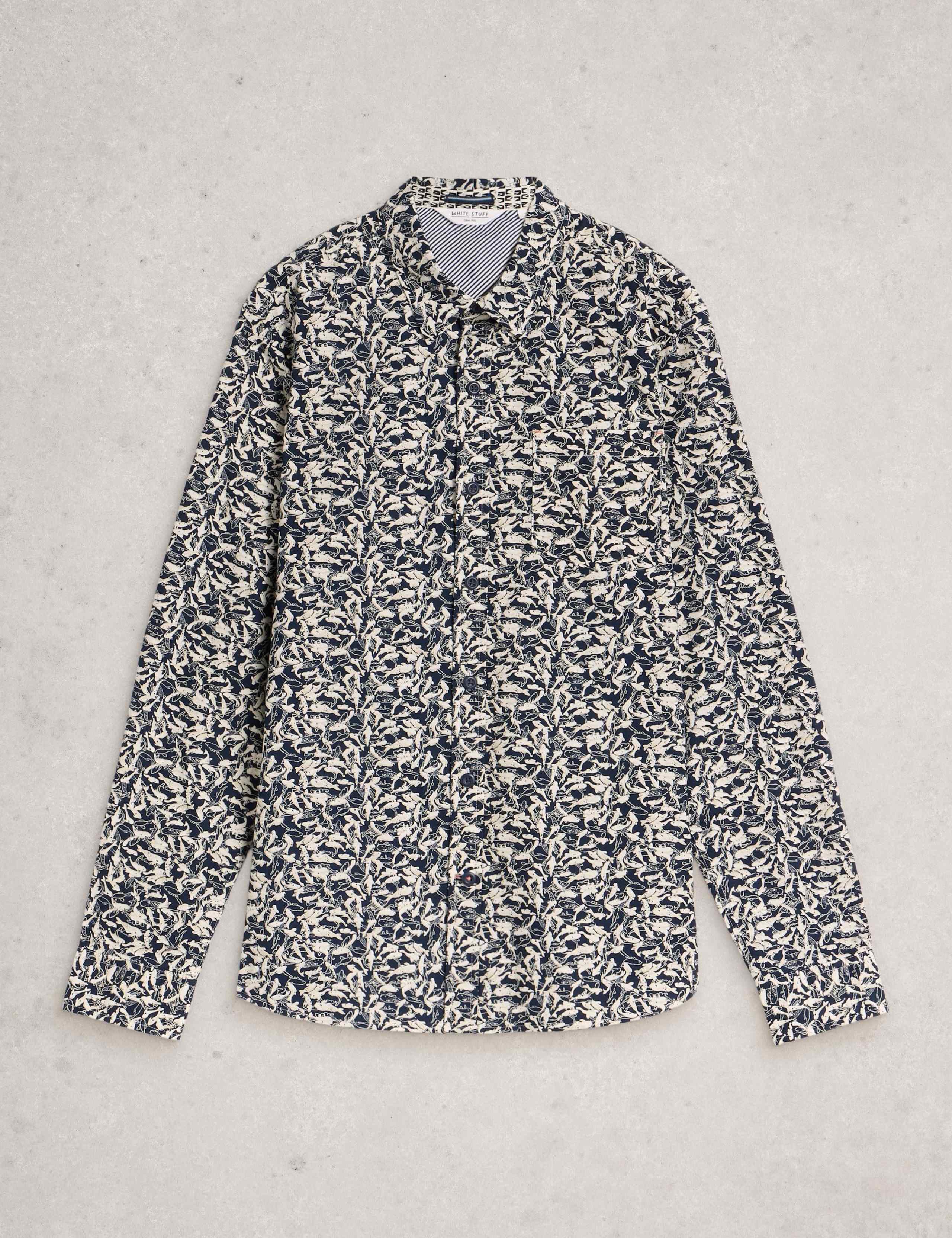 Slim Fit Cotton Rich Print Shirt 2 of 3