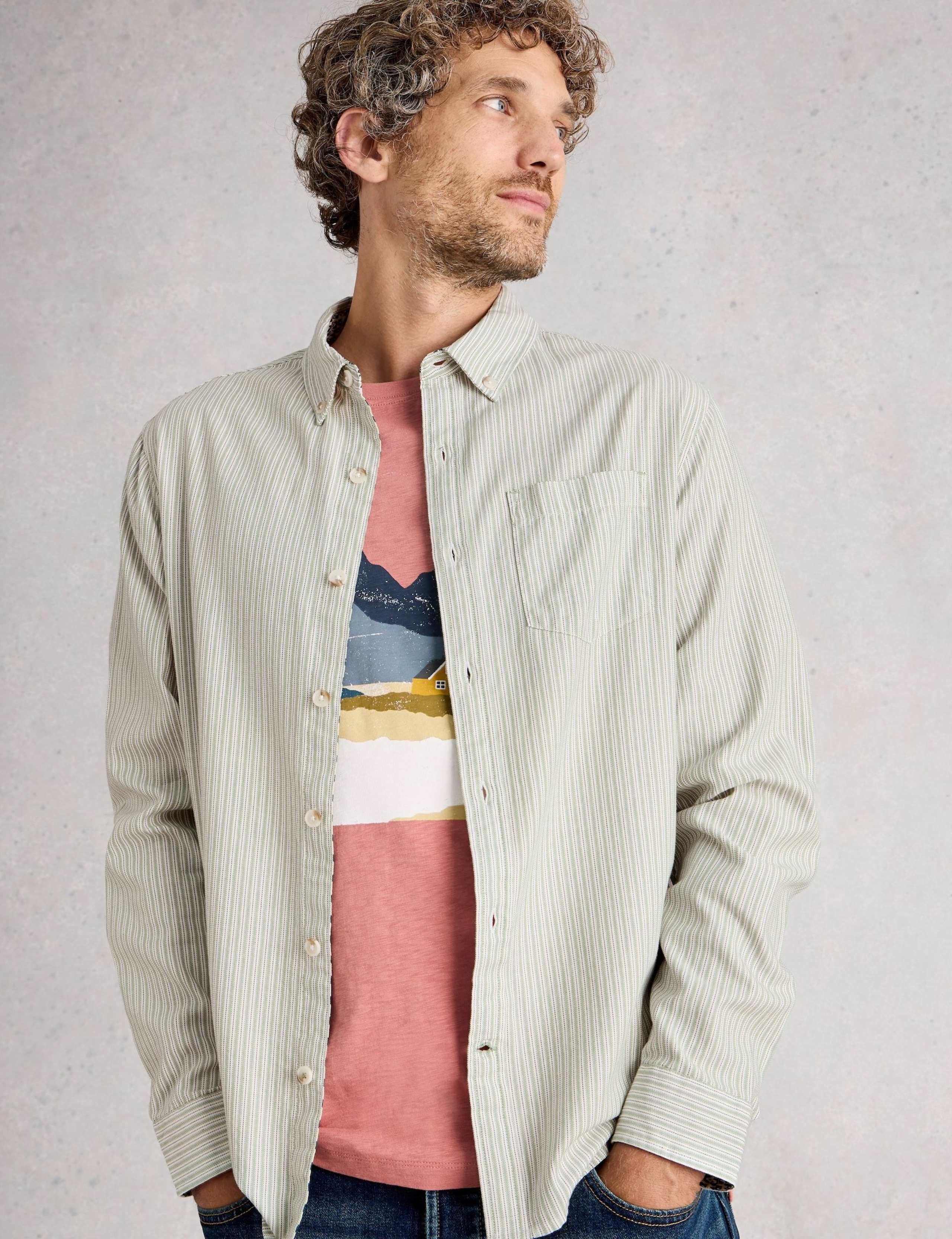 Regular Fit Pure Cotton Striped Shirt 3 of 6