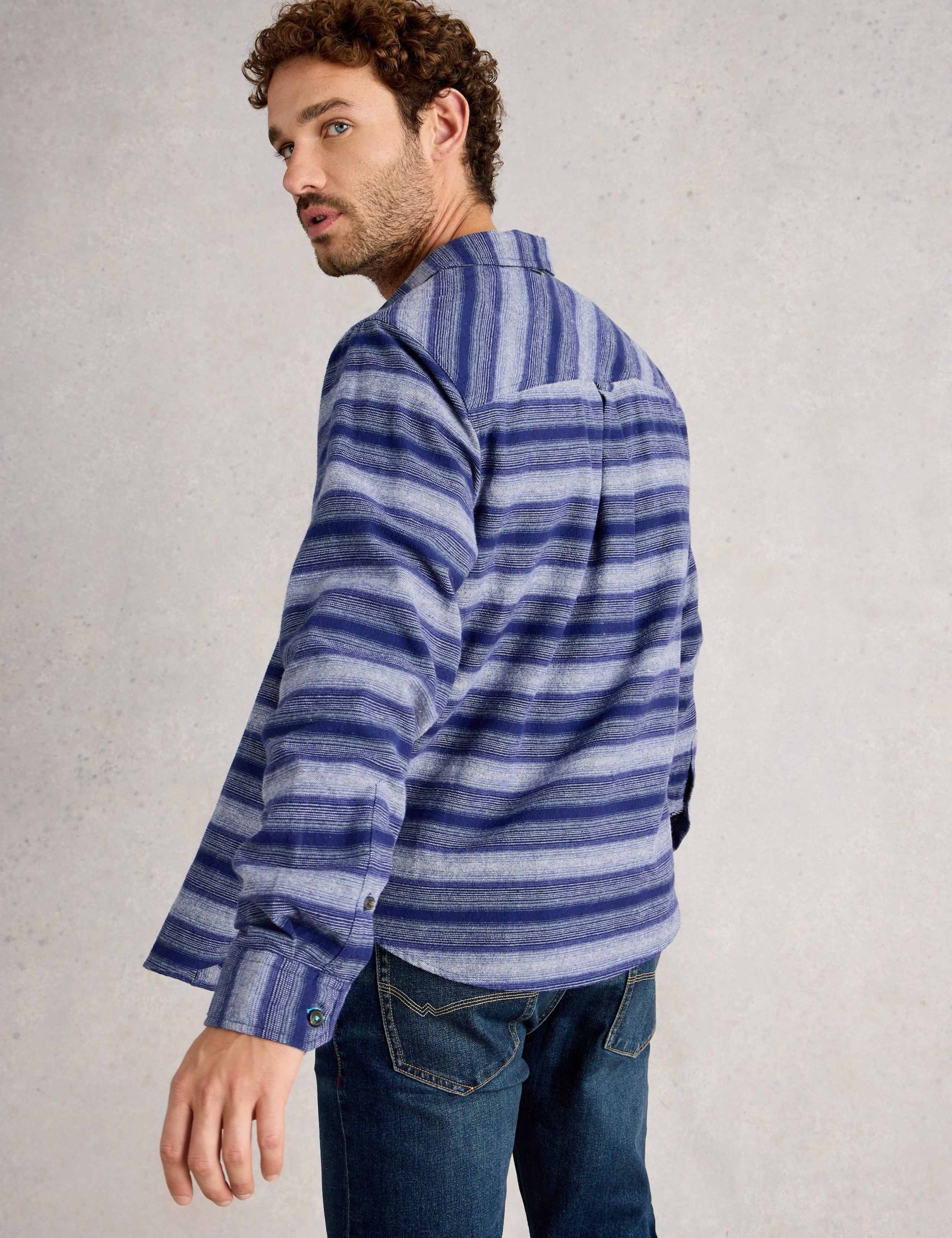 Regular Fit Pure Cotton Striped Overshirt 5 of 6