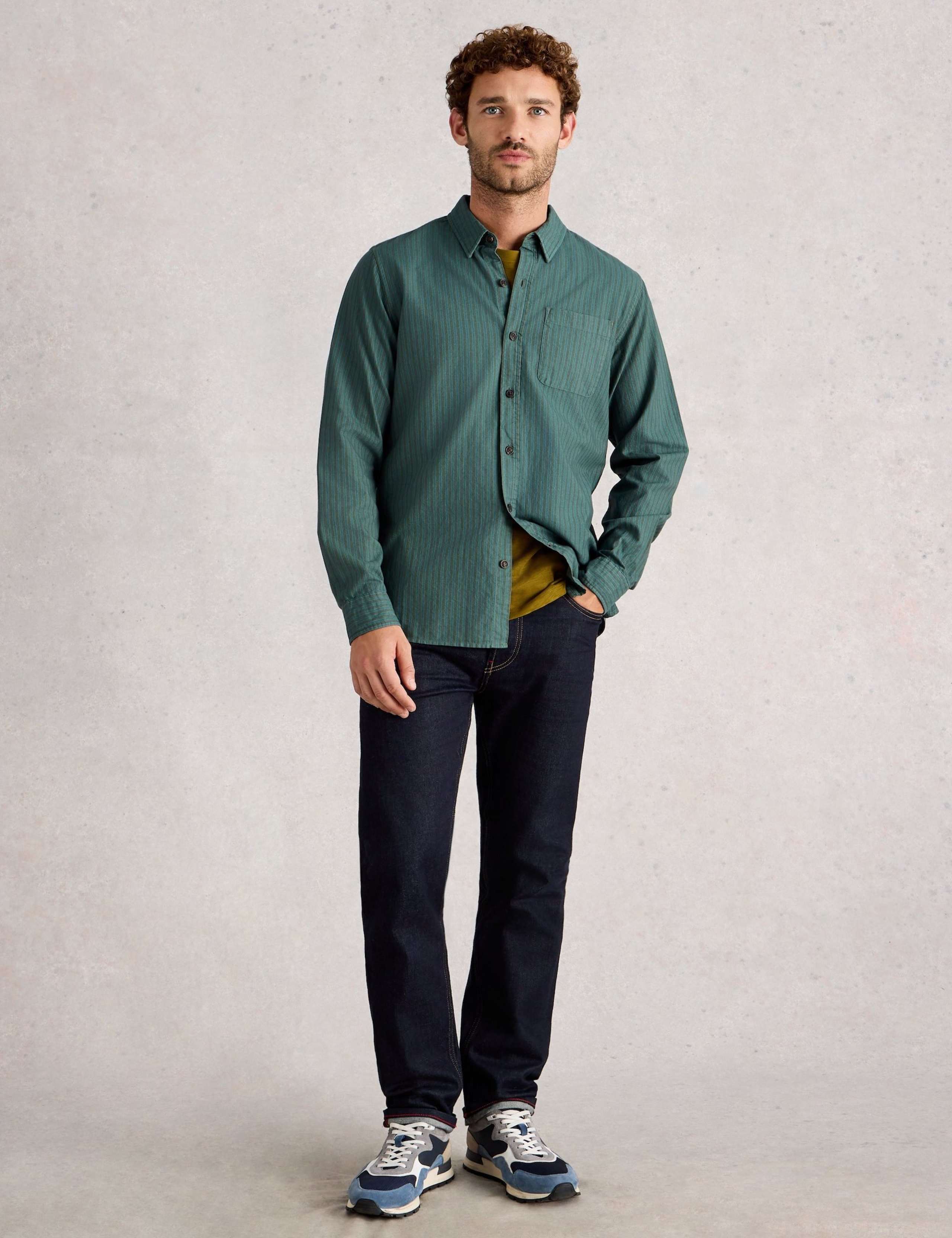 Regular Fit Bruton Stripe Pure Cotton Shirt 1 of 6