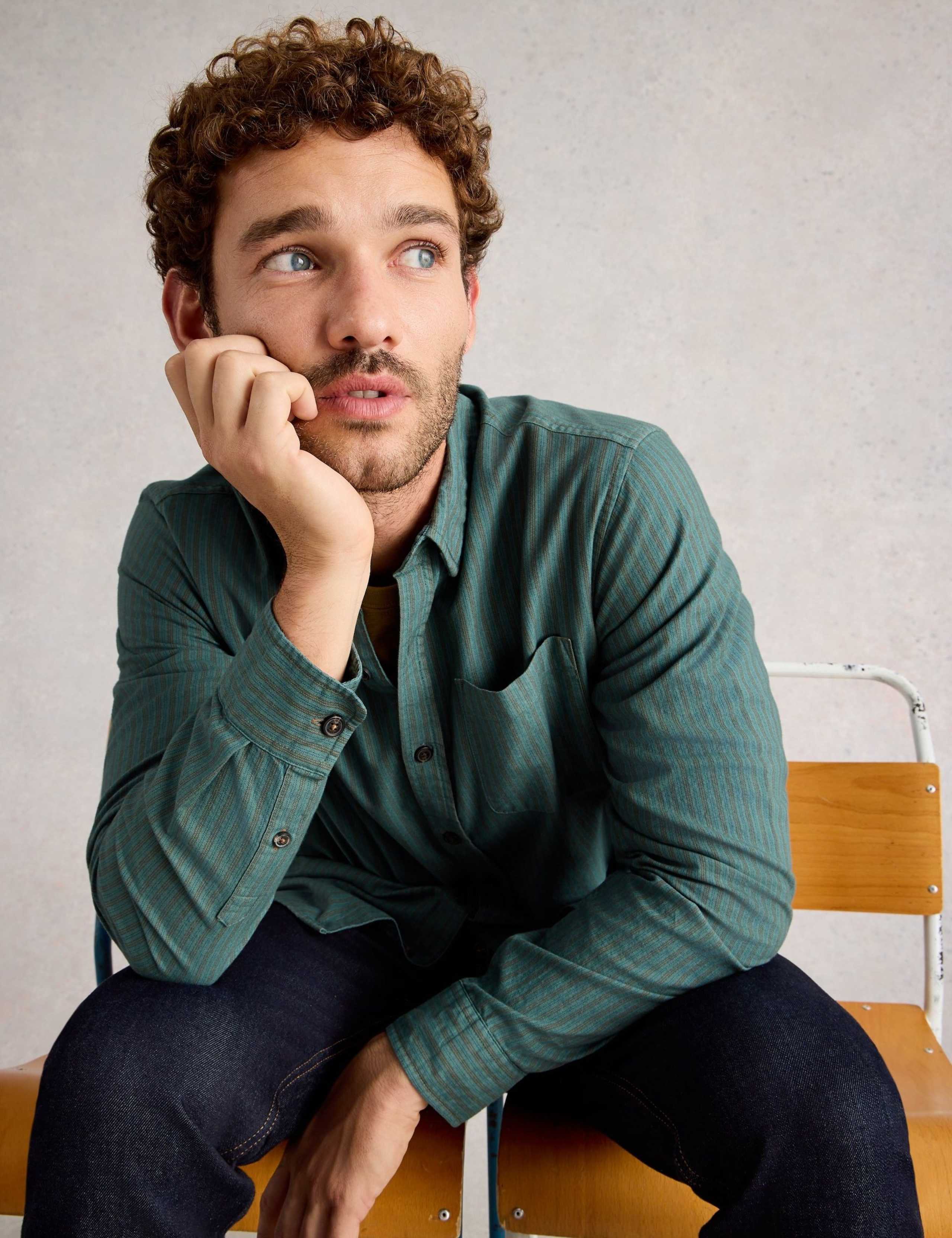 Regular Fit Bruton Stripe Pure Cotton Shirt 3 of 6