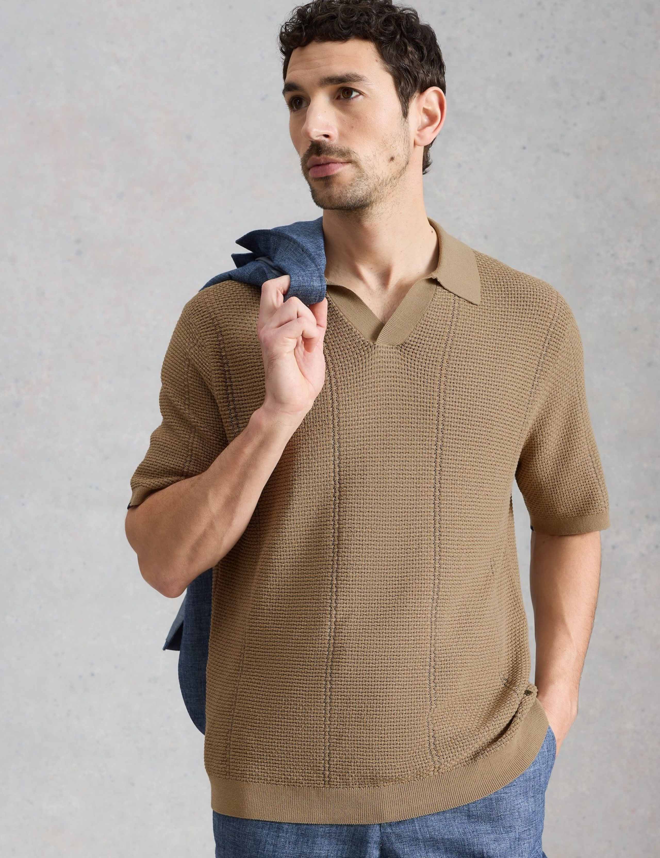 Cotton Rich Knitted Polo Shirt 3 of 6