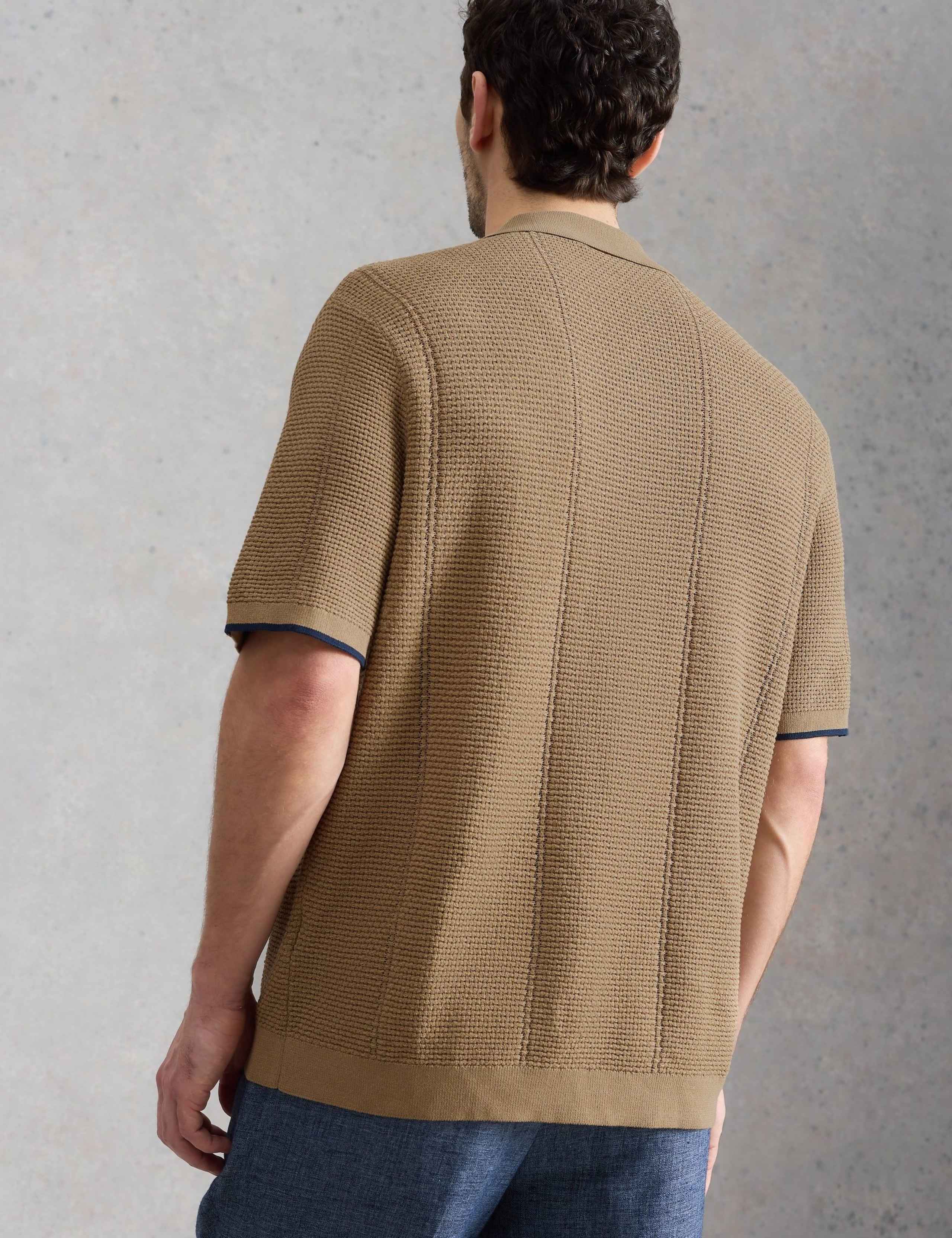 Cotton Rich Knitted Polo Shirt 5 of 6