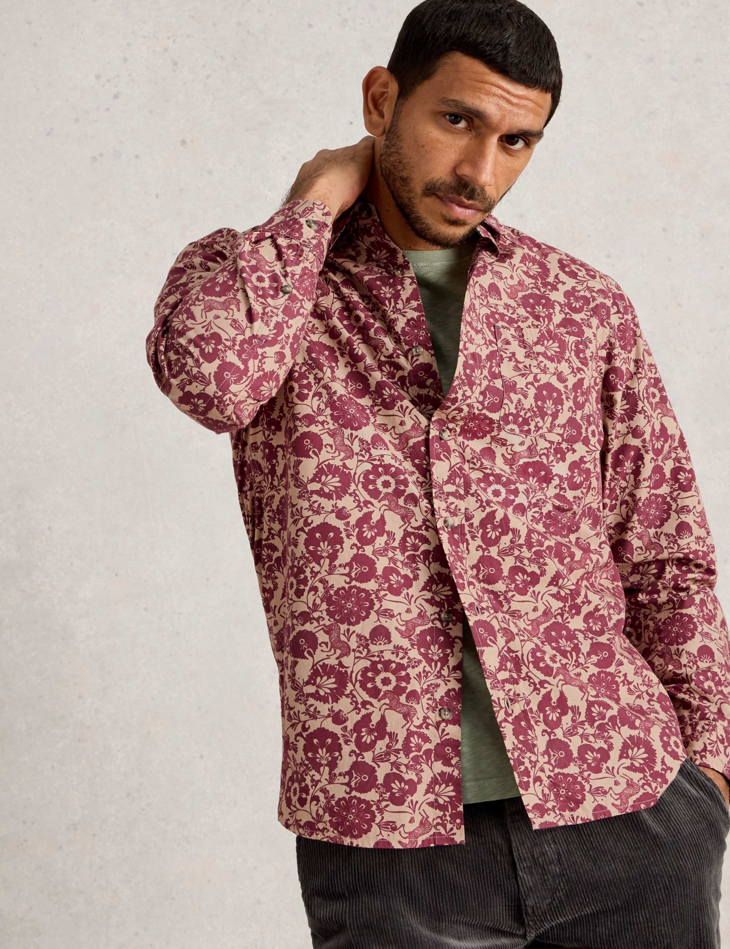 Regular Fit Pure Cotton Folk Print Shirt 3 of 5