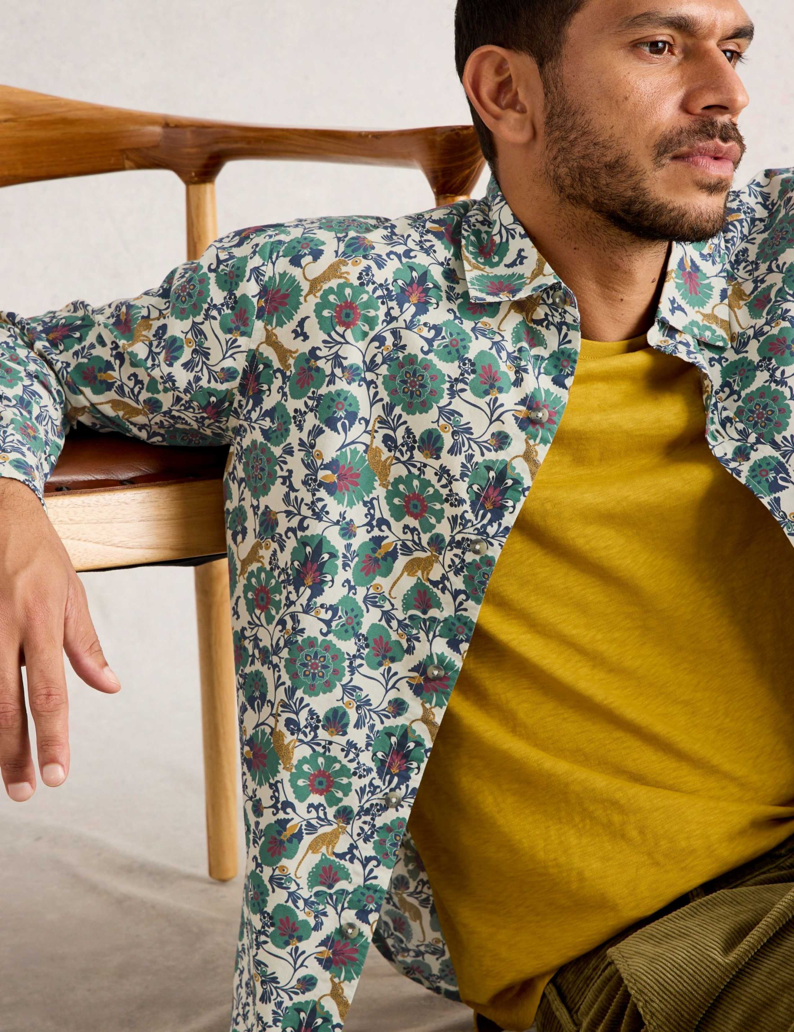 Regular Fit Pure Cotton Folk Print Shirt 4 of 6