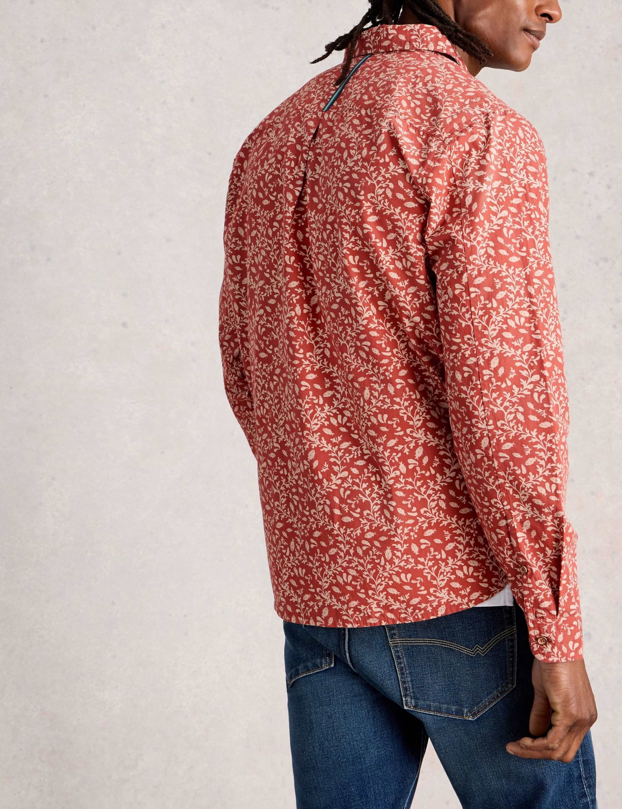 Regular Fit Pure Cotton Vine Print Shirt 4 of 6