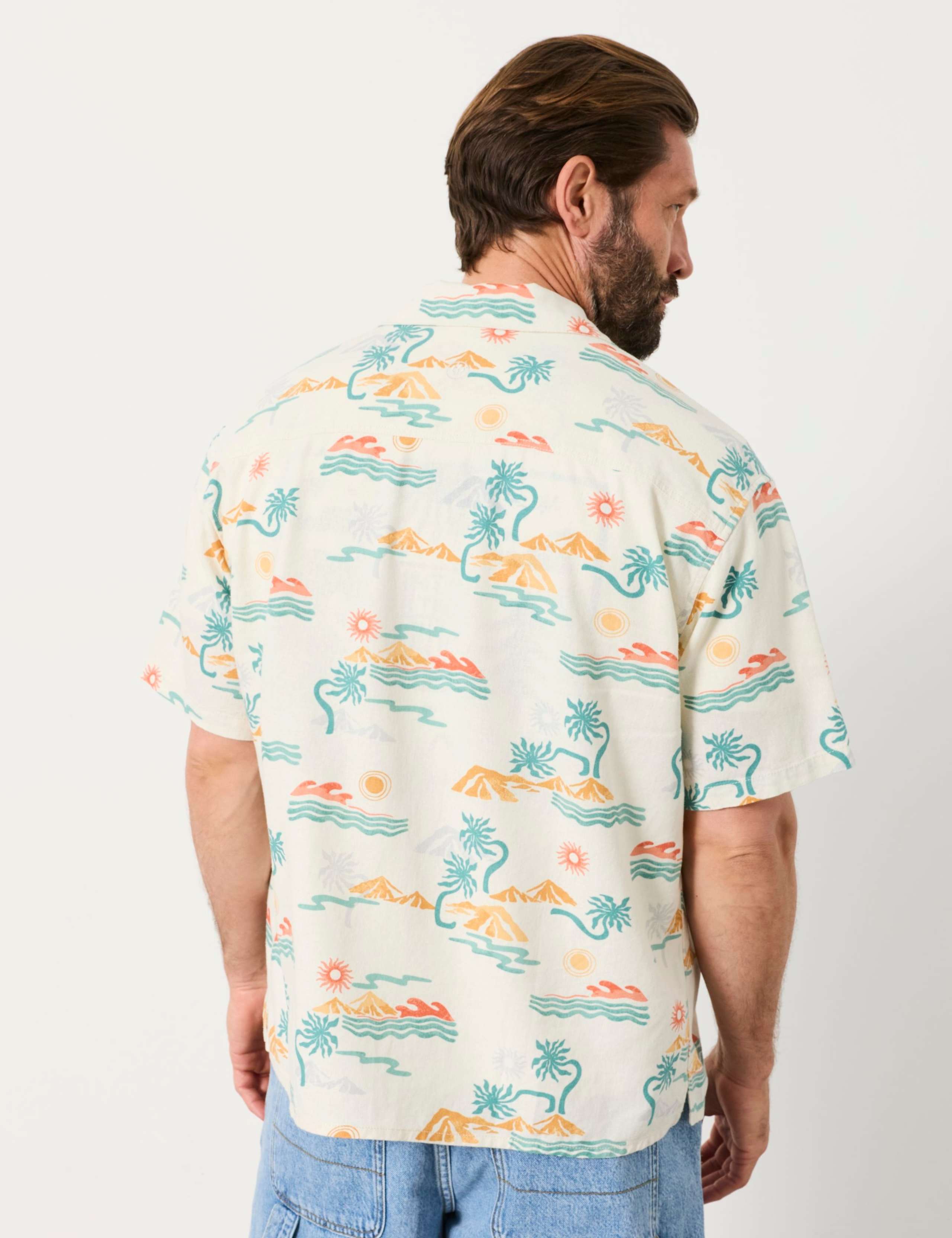 Regular Fit Pure Linen Scene Print Shirt 3 of 6