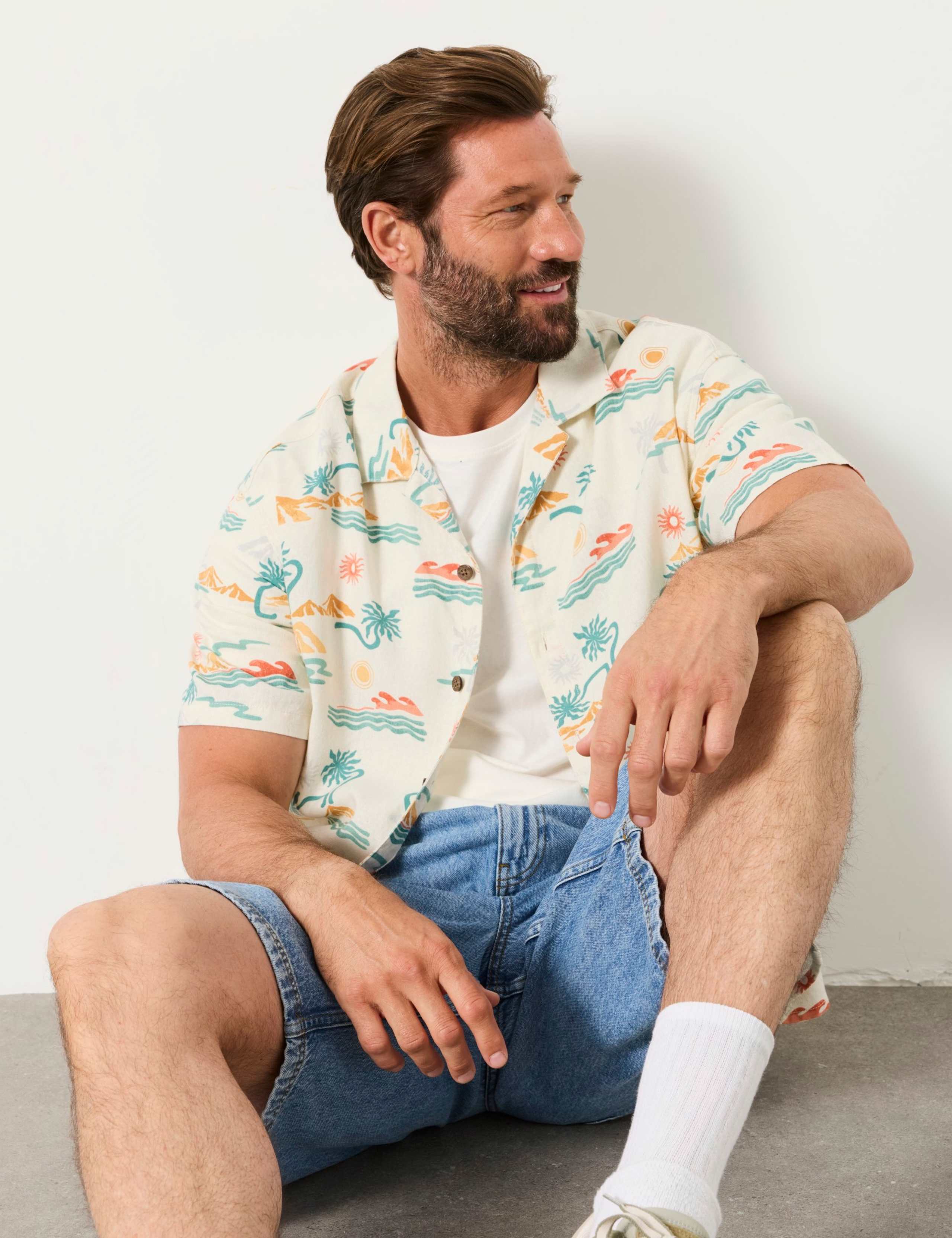 Regular Fit Pure Linen Scene Print Shirt 6 of 6