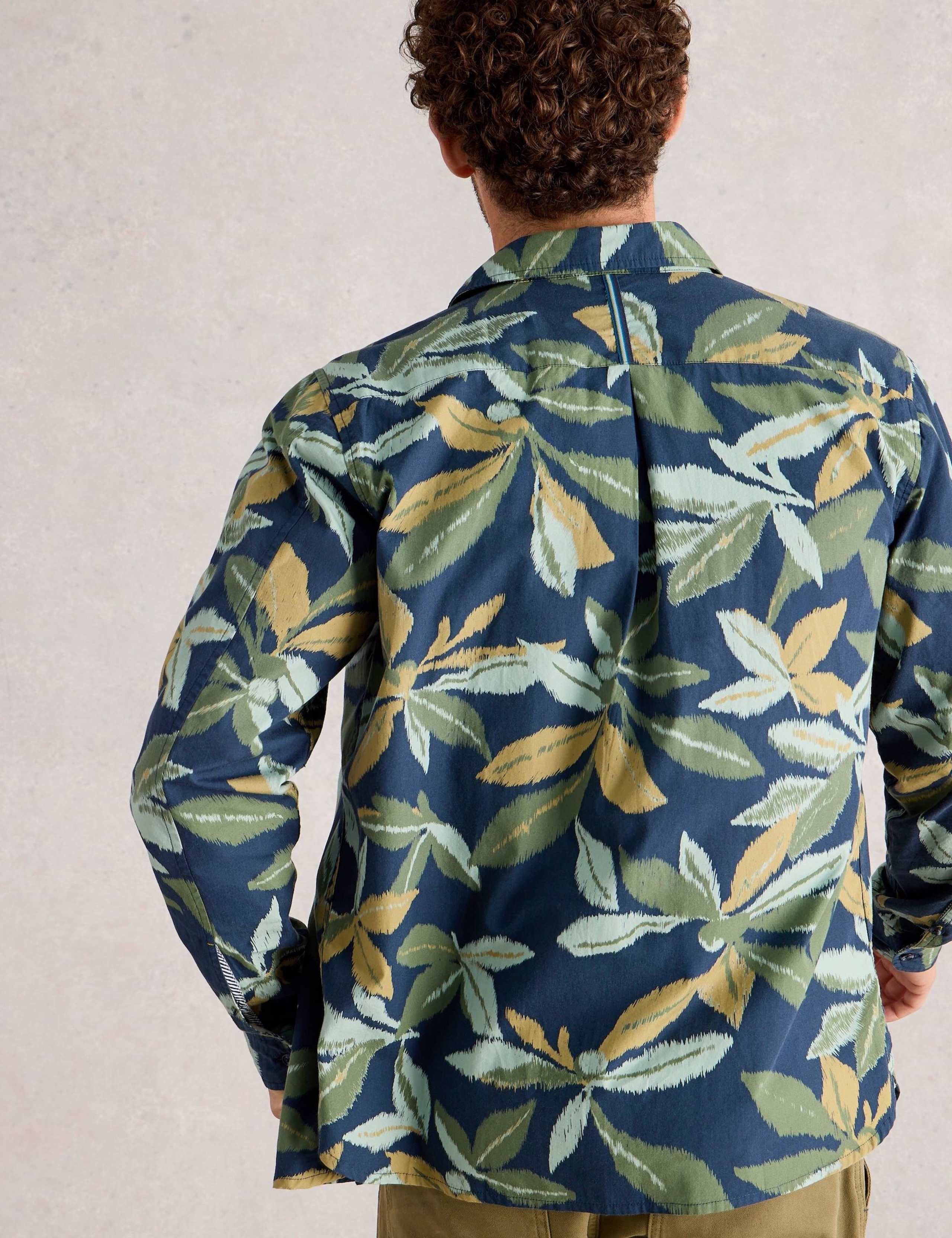 Regular Fit Pure Cotton Leaf Print Shirt 4 of 6