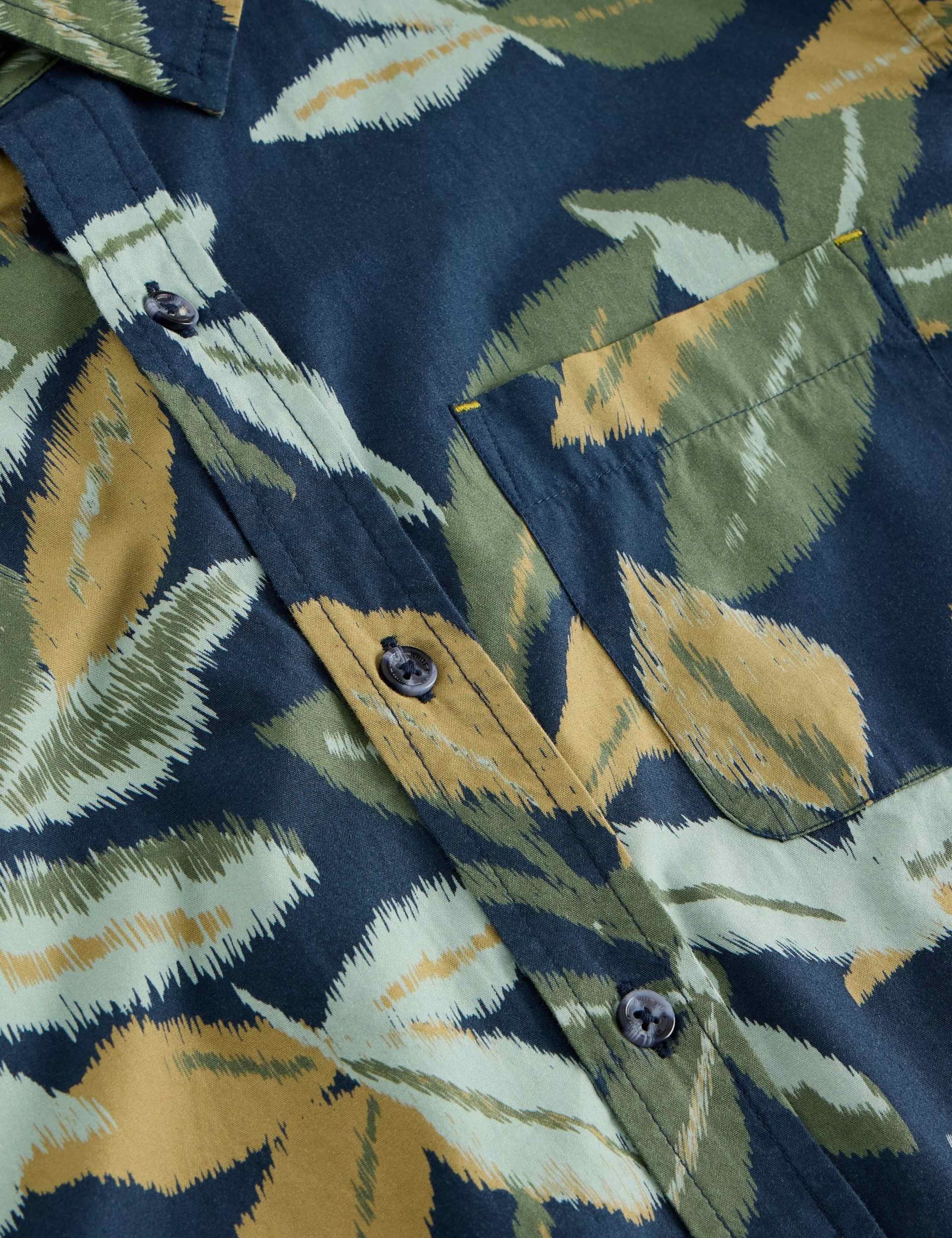 Regular Fit Pure Cotton Leaf Print Shirt 5 of 6