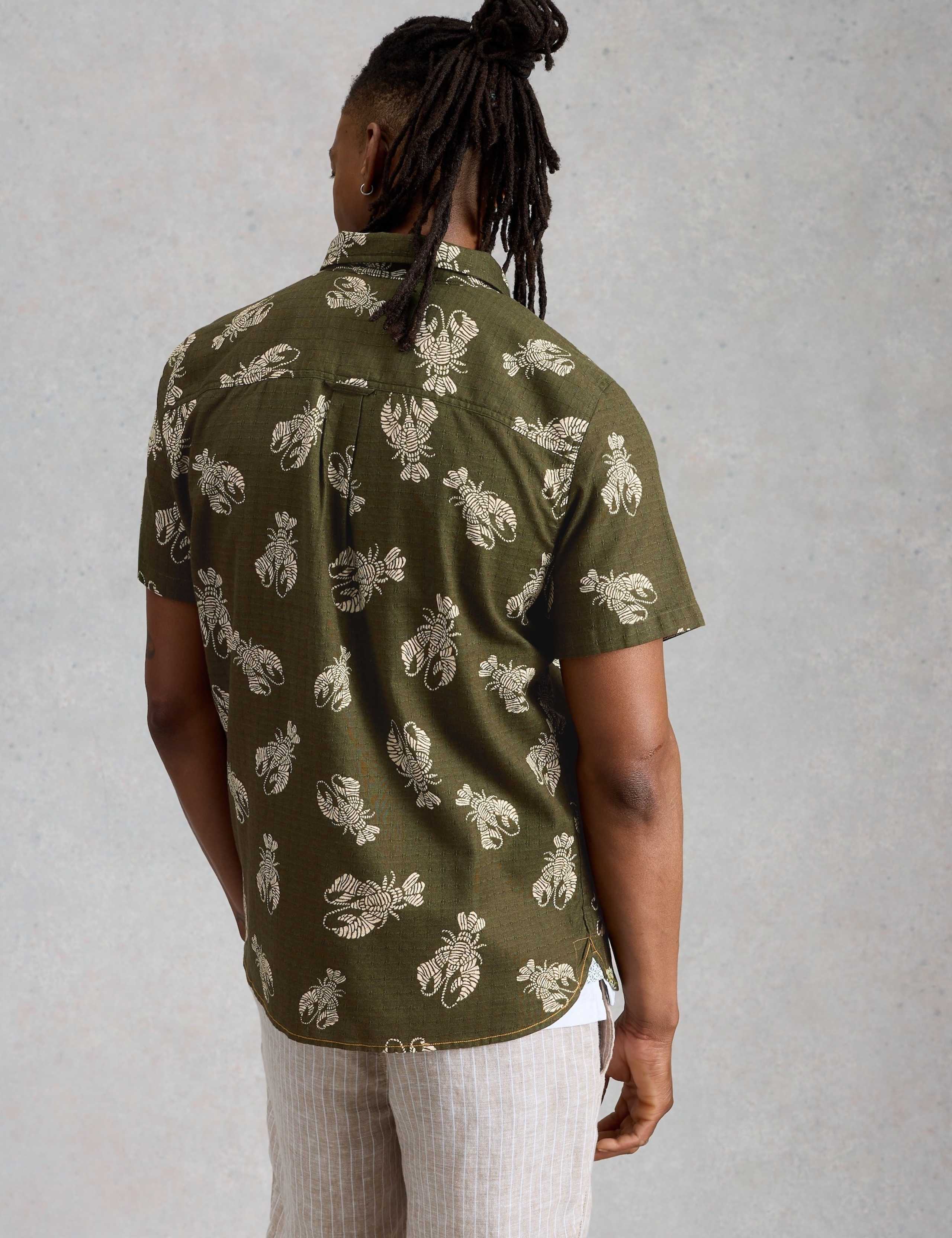 Pure Cotton Shrimp Print Short Sleeve Shirt 3 of 6