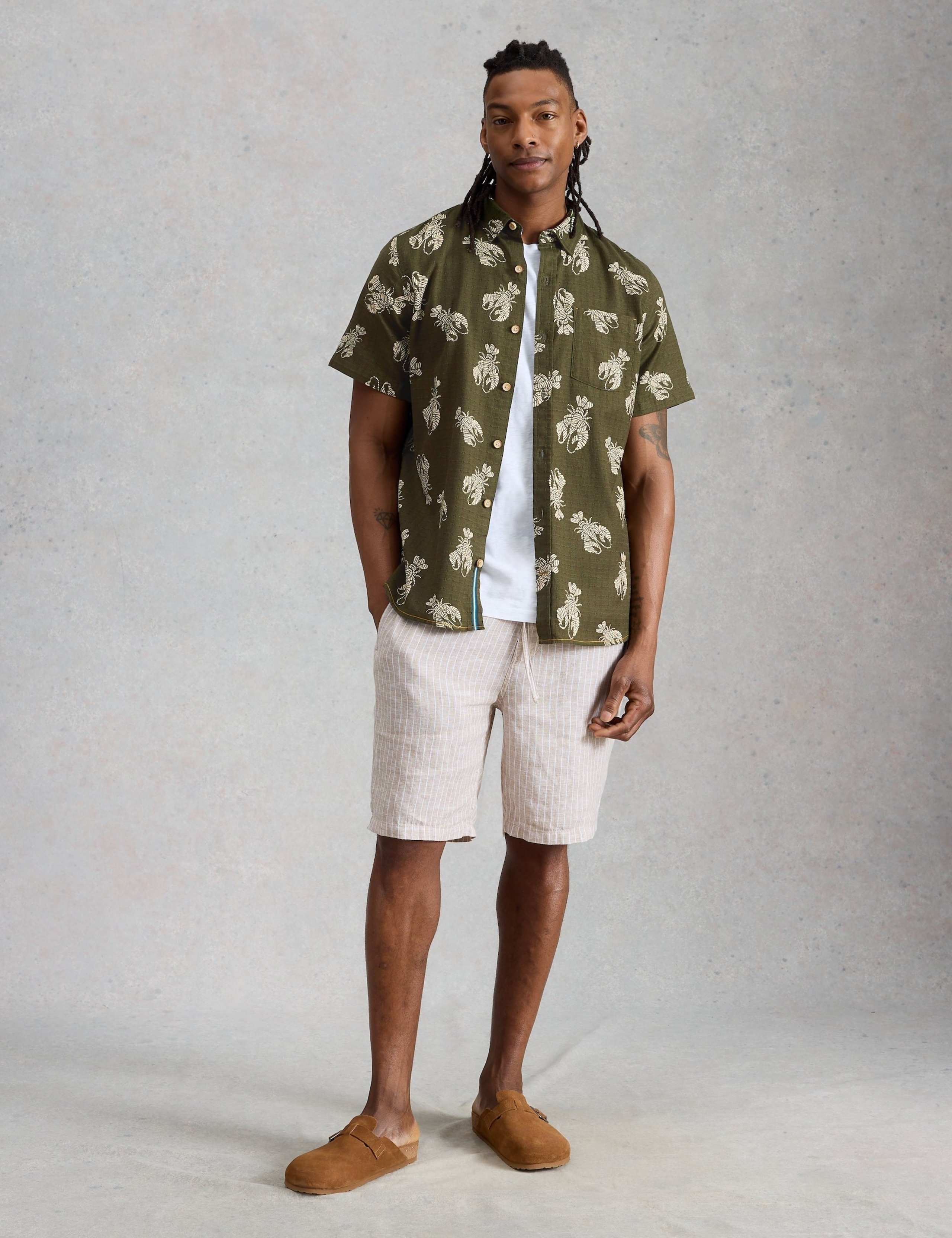 Pure Cotton Shrimp Print Short Sleeve Shirt 4 of 6
