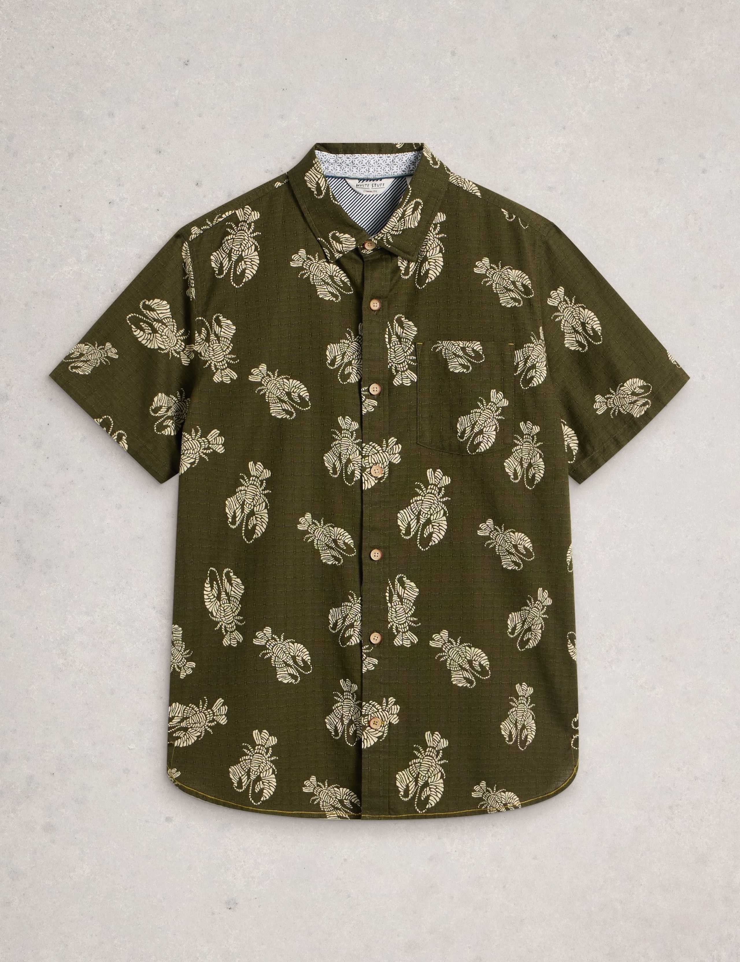 Pure Cotton Shrimp Print Short Sleeve Shirt 2 of 6