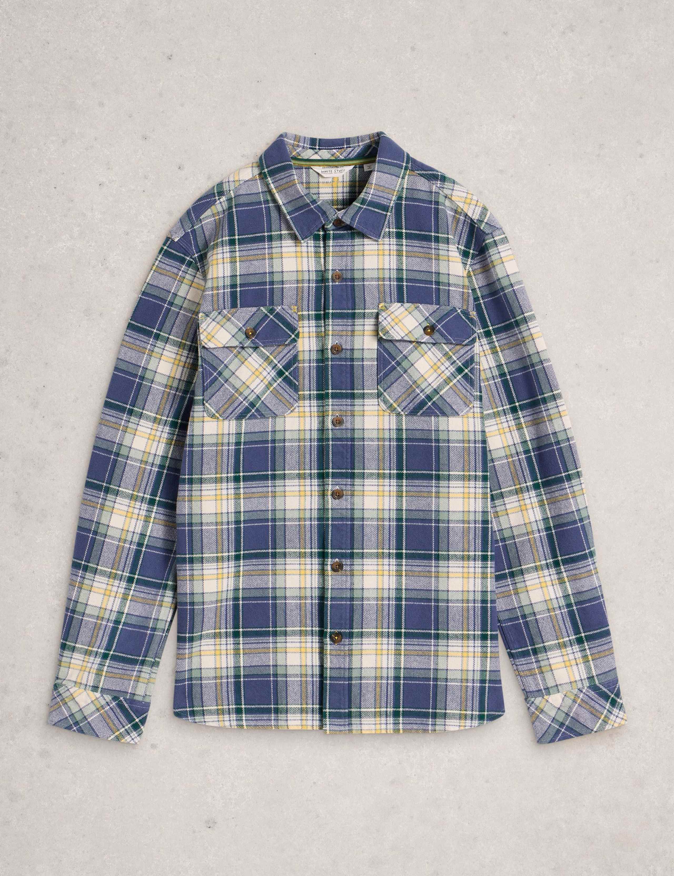 Regular Fit Pure Cotton Checked Overshirt 2 of 6